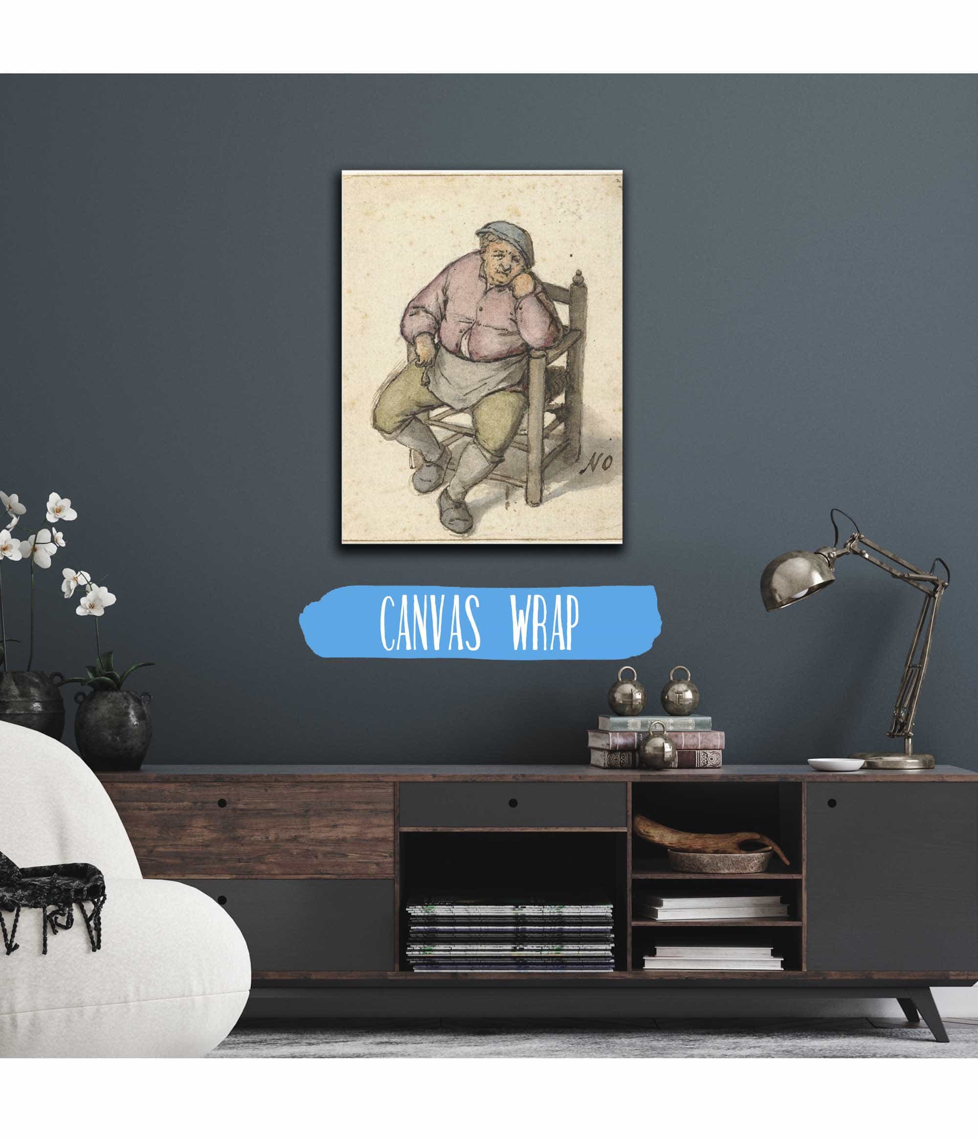 Seated Man With A Pipe  by Adriaen Van Ostade - Image 3