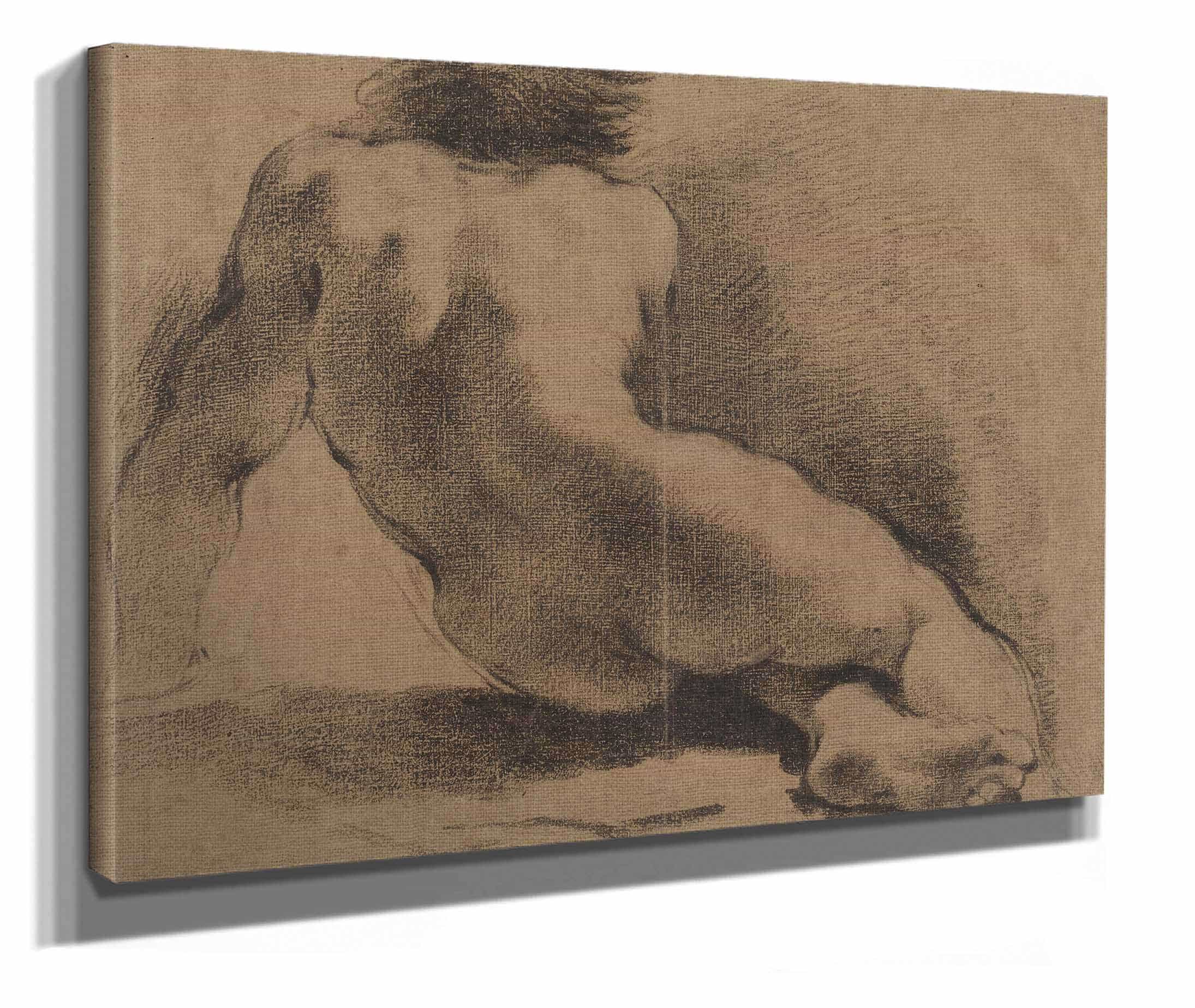 Seated Nude Boy Seen From The Back by Guercino - Image 2