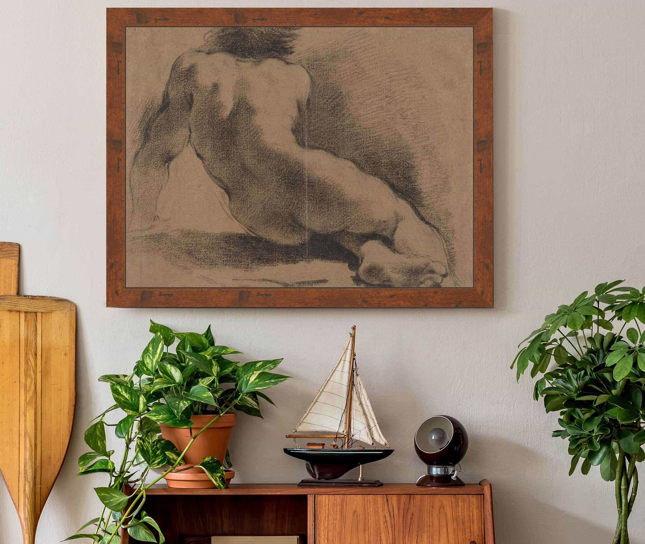 Seated Nude Boy Seen From The Back by Guercino - Image 3