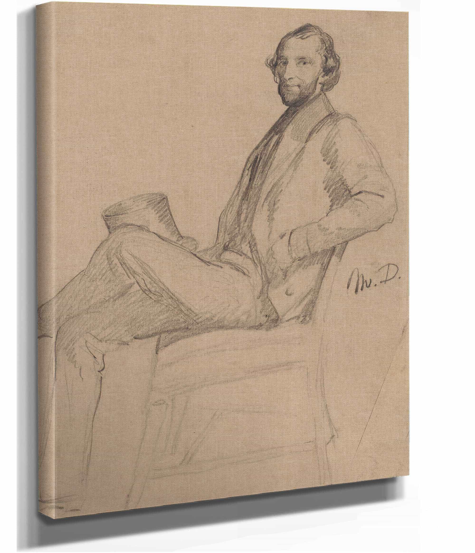 Seated Study Of Md by Eastman Johnson - Image 2