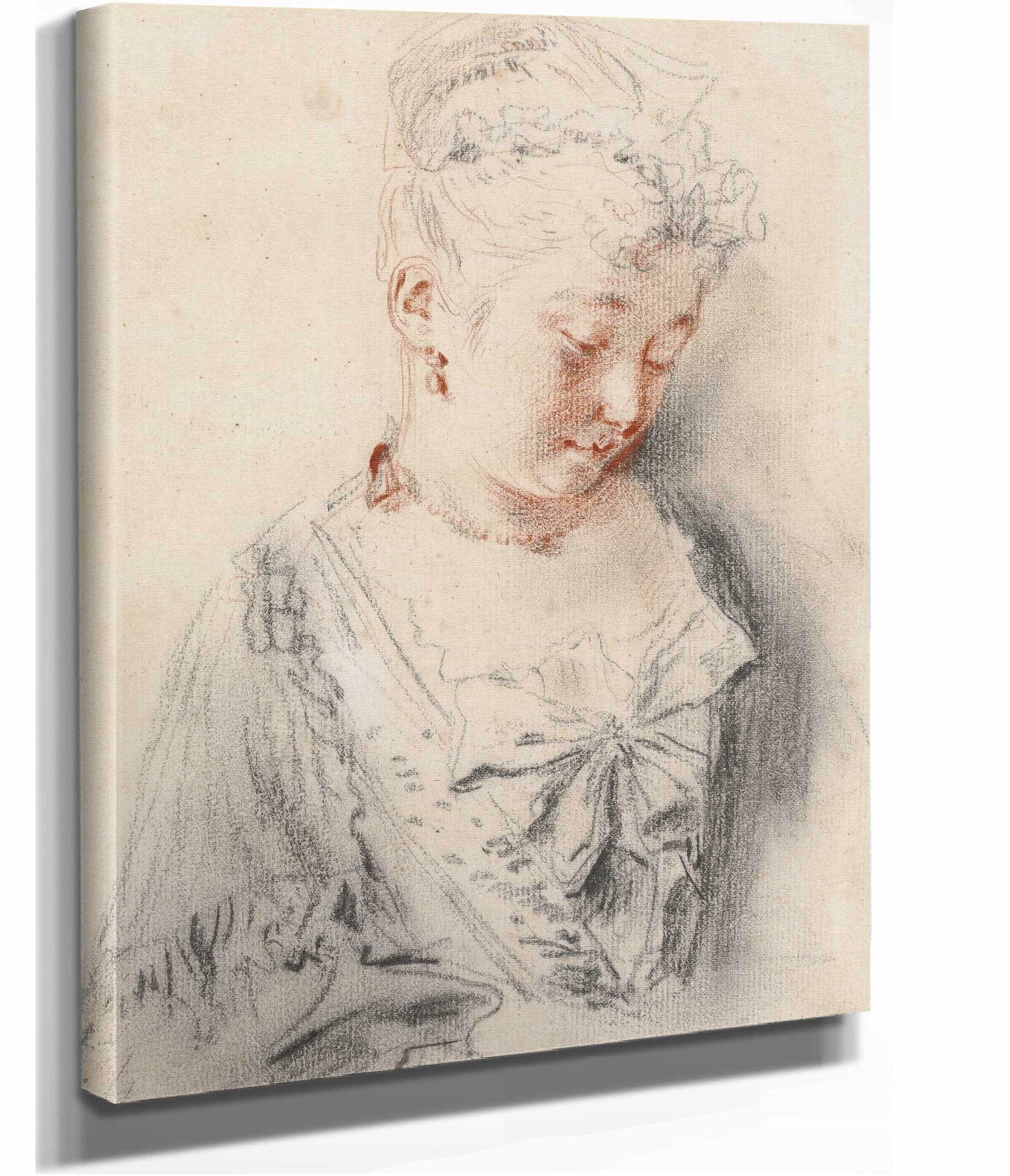 Seated Woman Looking Down by Jean Antoine Watteau - Image 2