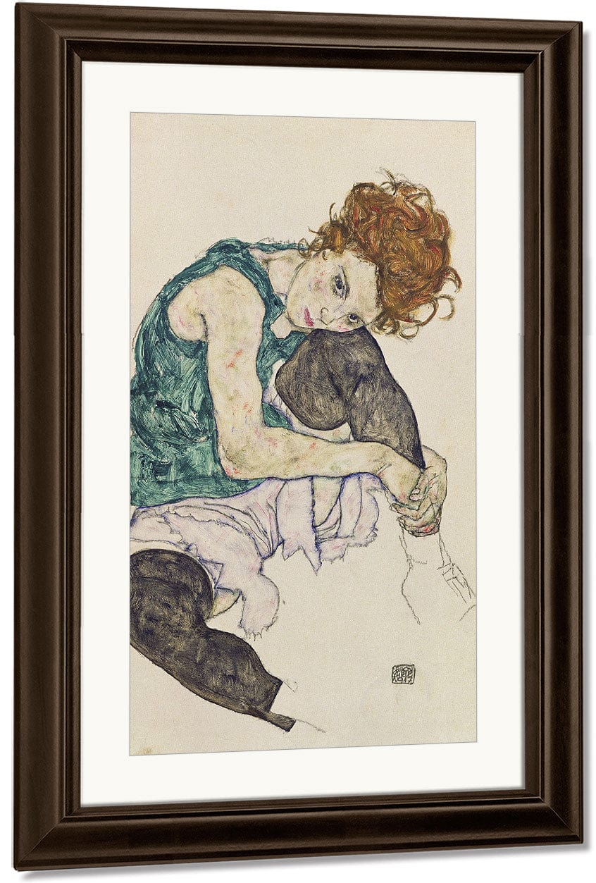 Seated Woman With Bent Knee By Egon Schiele - Image 4