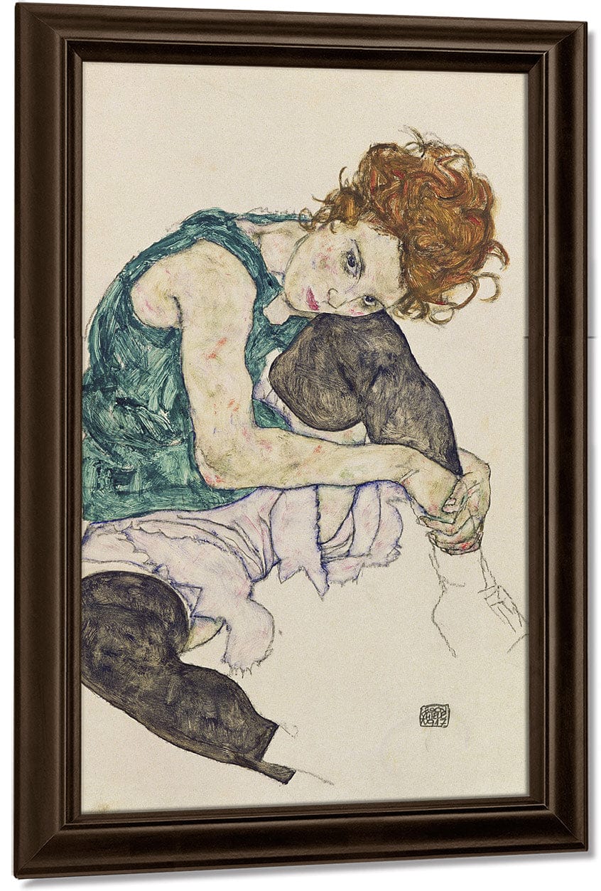 Seated Woman With Bent Knee By Egon Schiele - Image 5