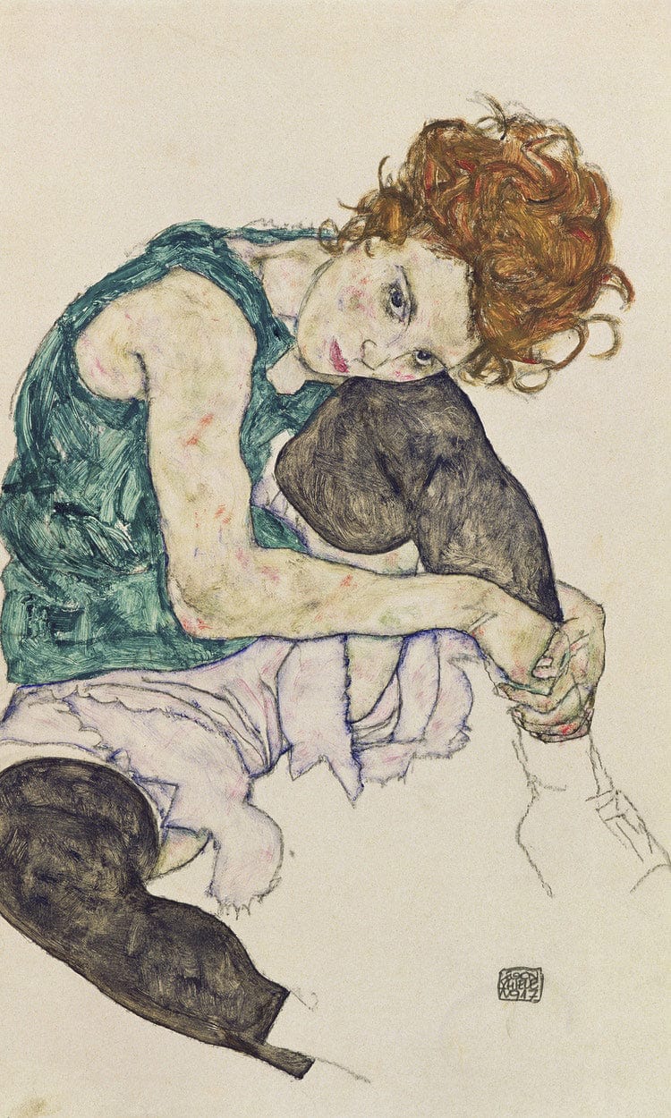 Seated Woman With Bent Knee By Egon Schiele - Image 6