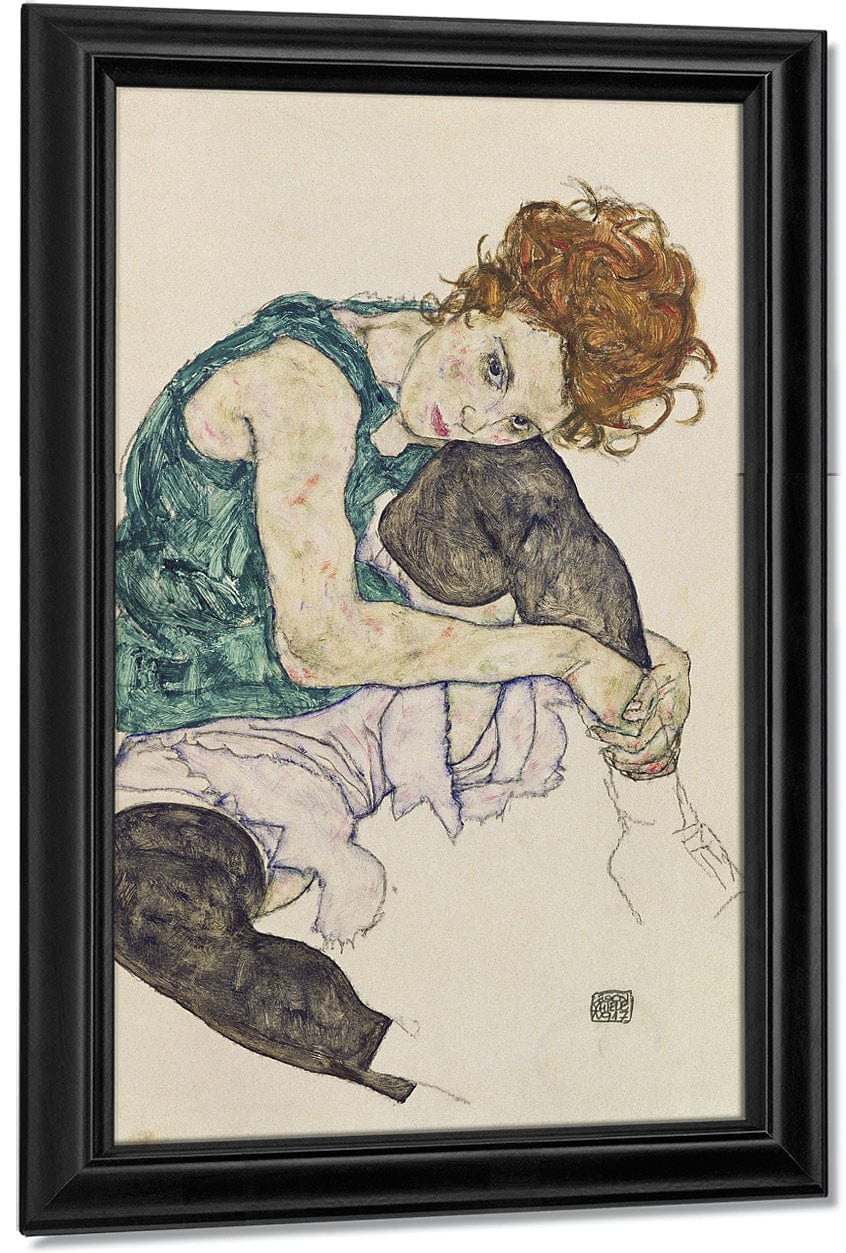 Seated Woman With Bent Knee By Egon Schiele - Image 7