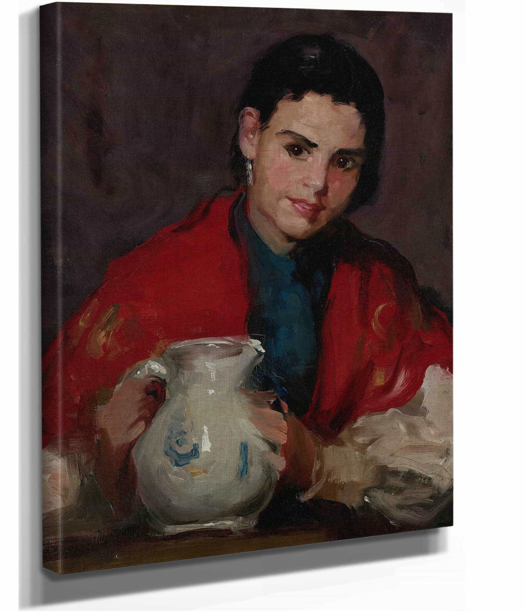 Segovia Girl Holding Pitcher by Robert Henri - Image 2