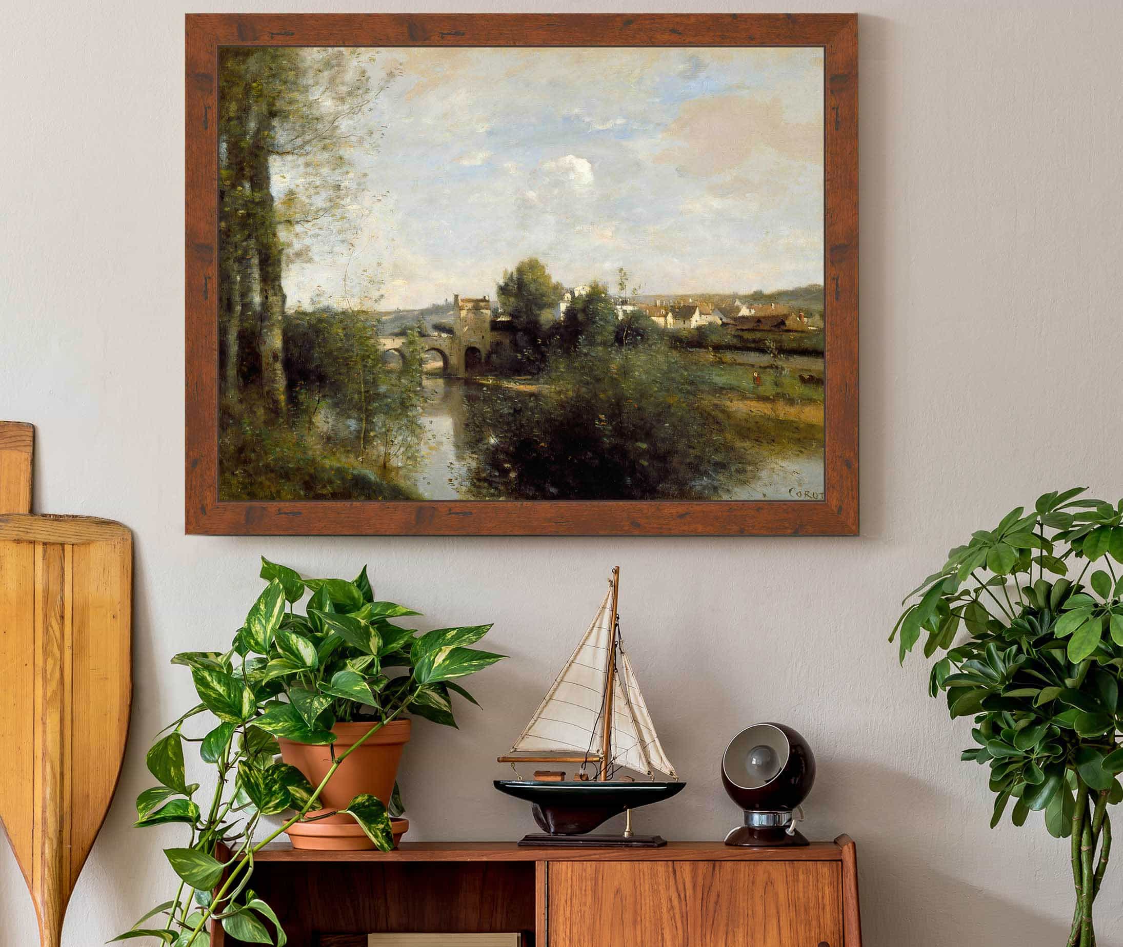 Seine And Old Bridge At Limay by Jean Baptiste Camille Corot - Image 3