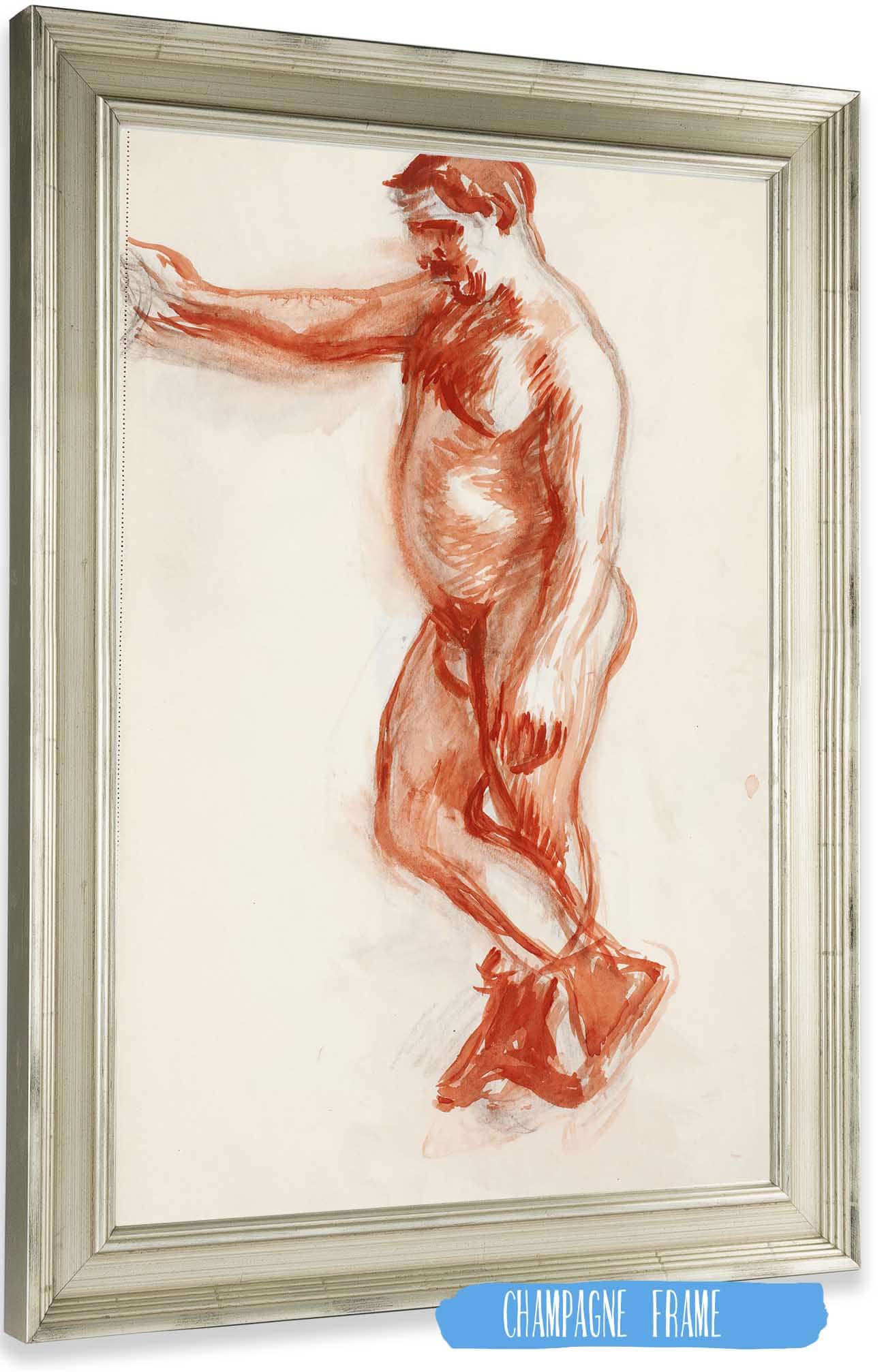 Seisova Alaston Mies Luonnos by Magnus Enckell