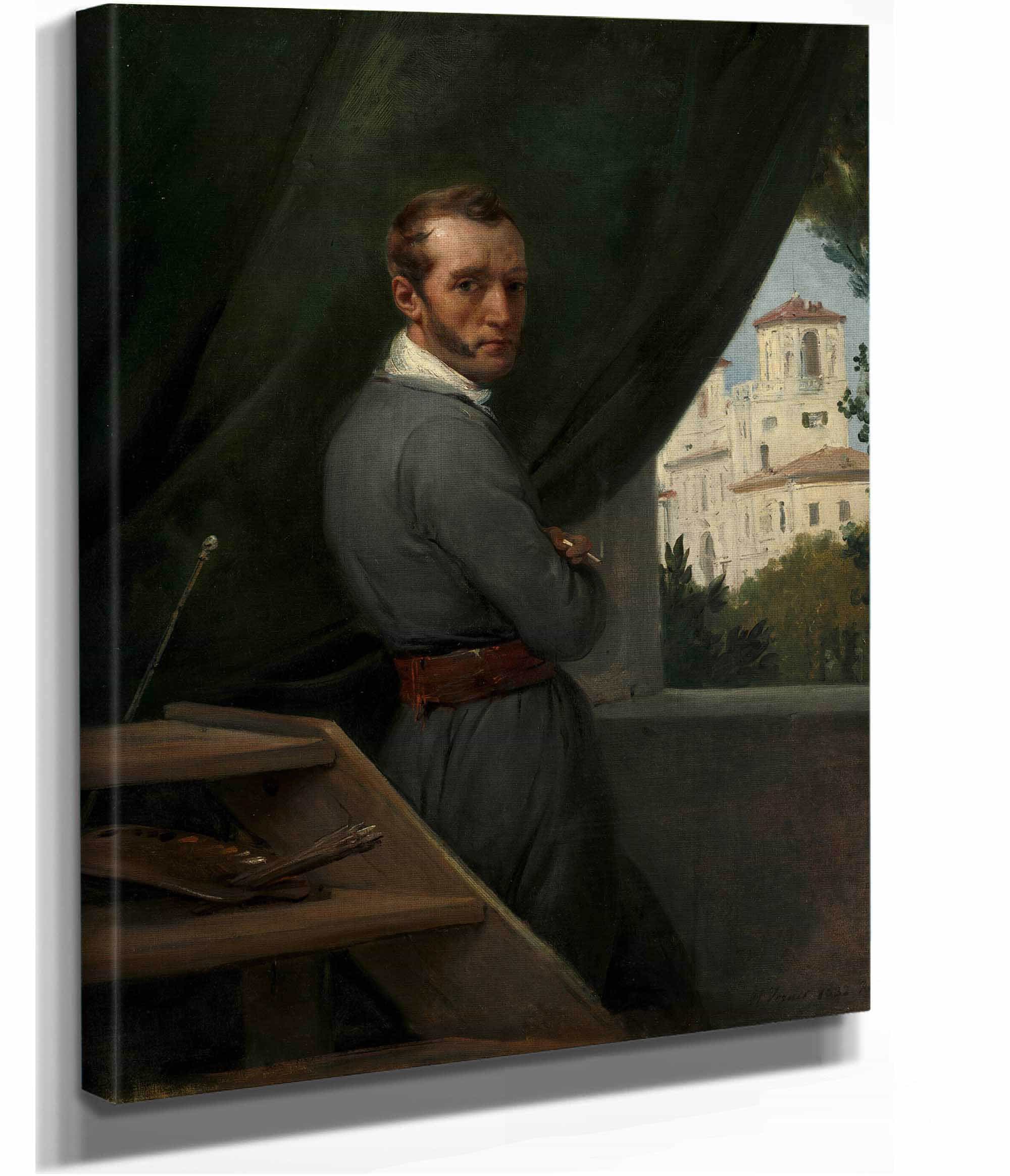 Self Portrait In Rome by Horace Vernet - Image 2