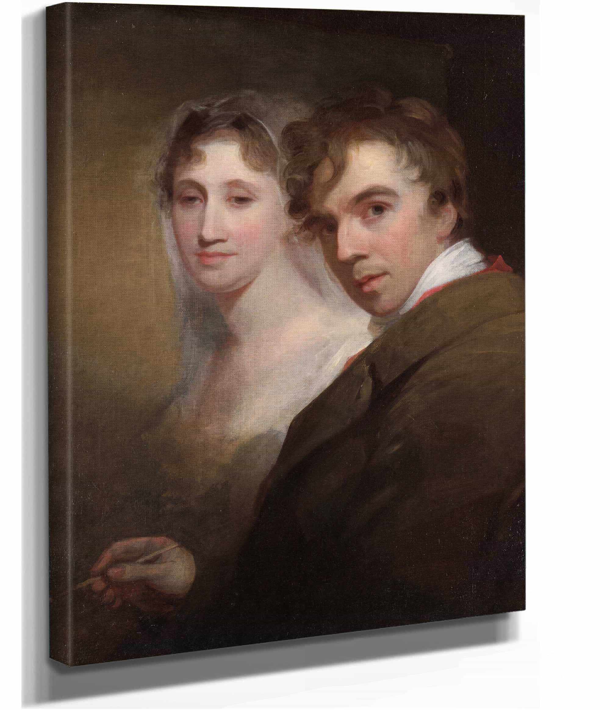 Self Portrait Of The Artist Painting His Wife Sarah Annis Sully by Thomas Sully - Image 2