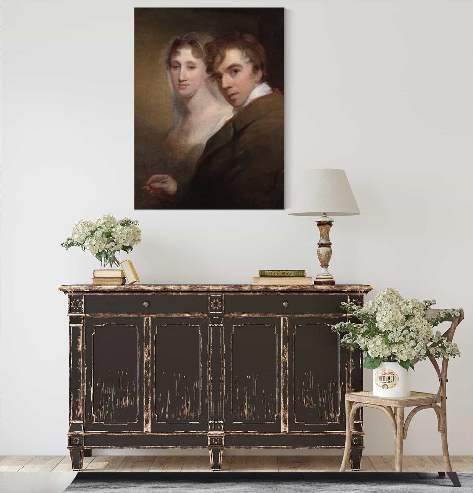 Self Portrait Of The Artist Painting His Wife Sarah Annis Sully by Thomas Sully - Image 4
