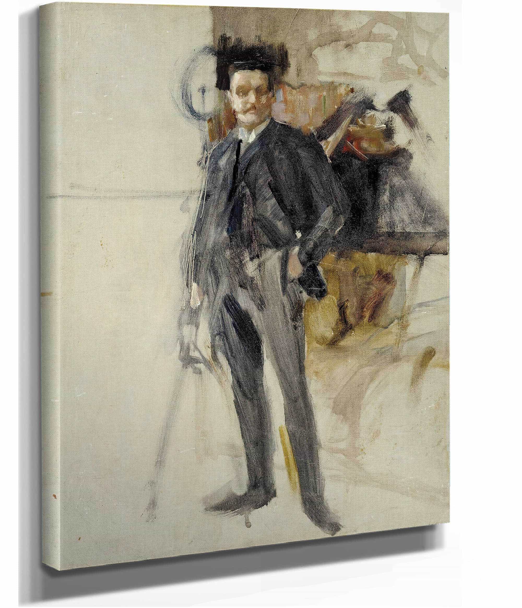 Self Portrait Sketch by Albert Edelfelt - Image 2