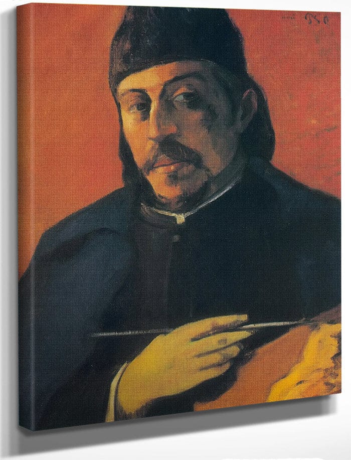 Self Portrait With A Palette By Paul Gauguin