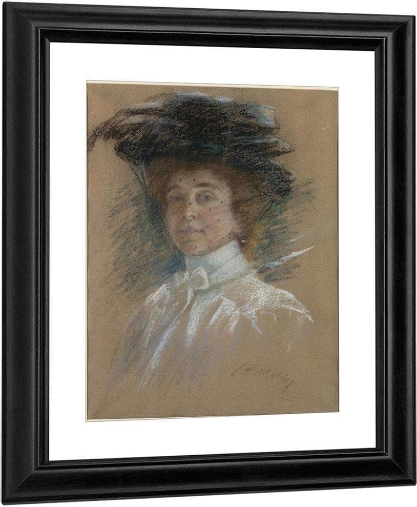 Self Portrait With Hat And Veil By Alice Pike Barney - Image 3