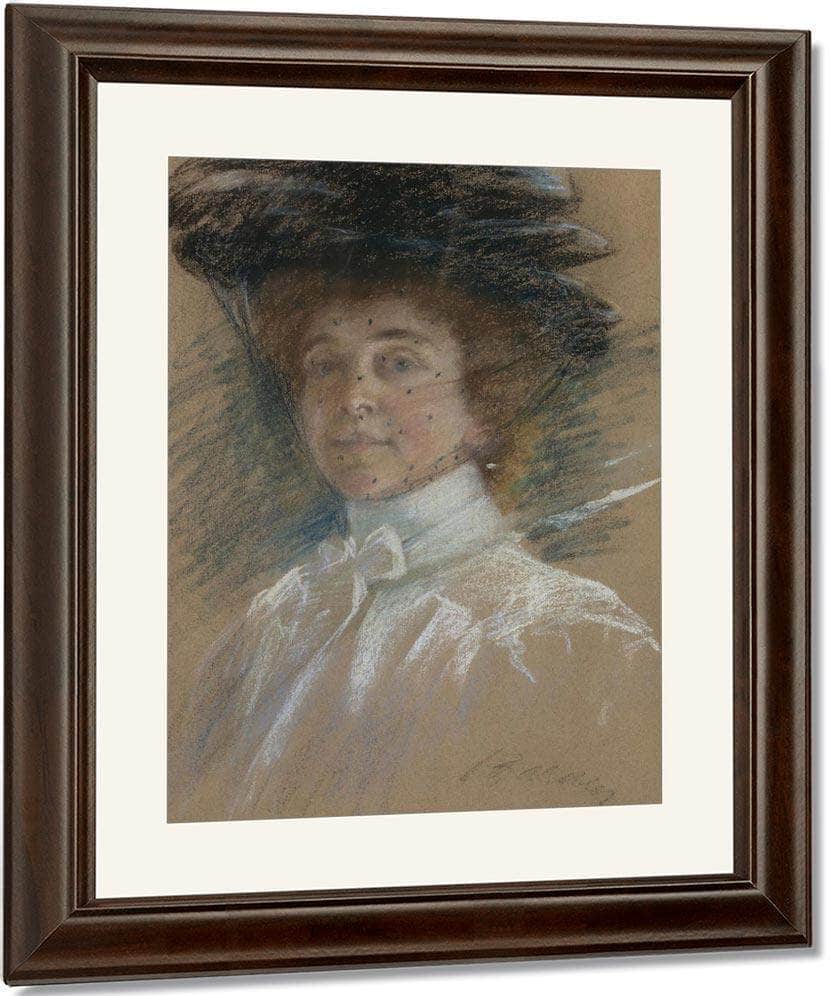 Self Portrait With Hat And Veil By Alice Pike Barney - Image 4