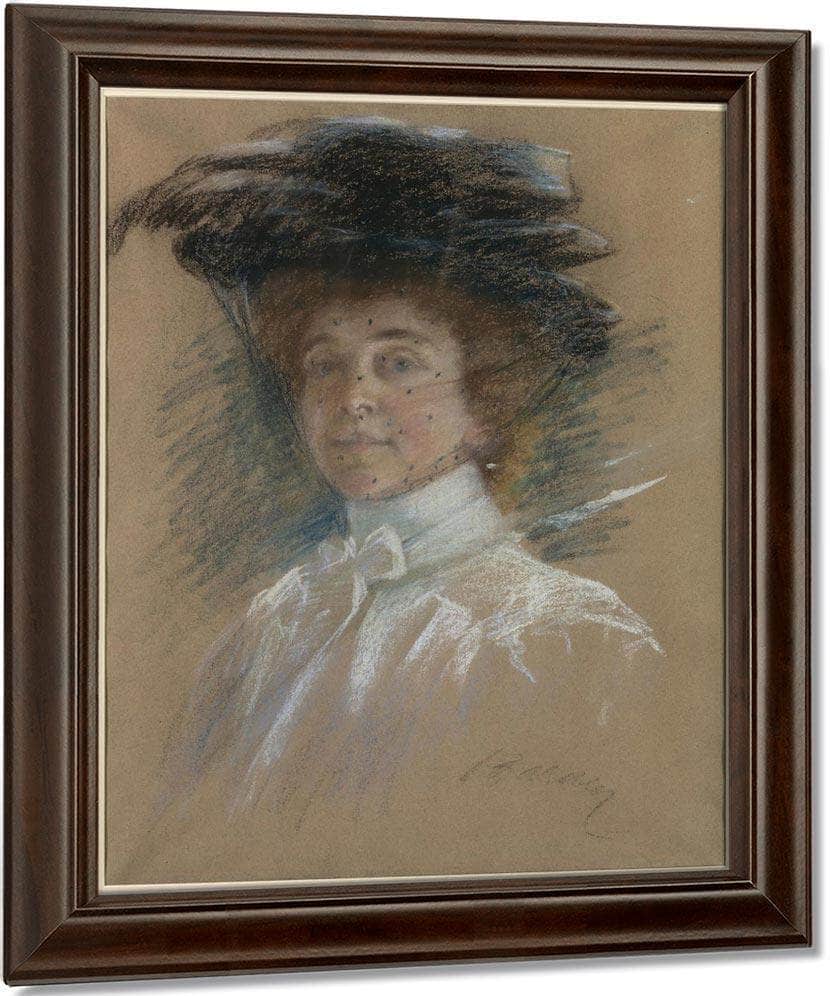 Self Portrait With Hat And Veil By Alice Pike Barney - Image 5