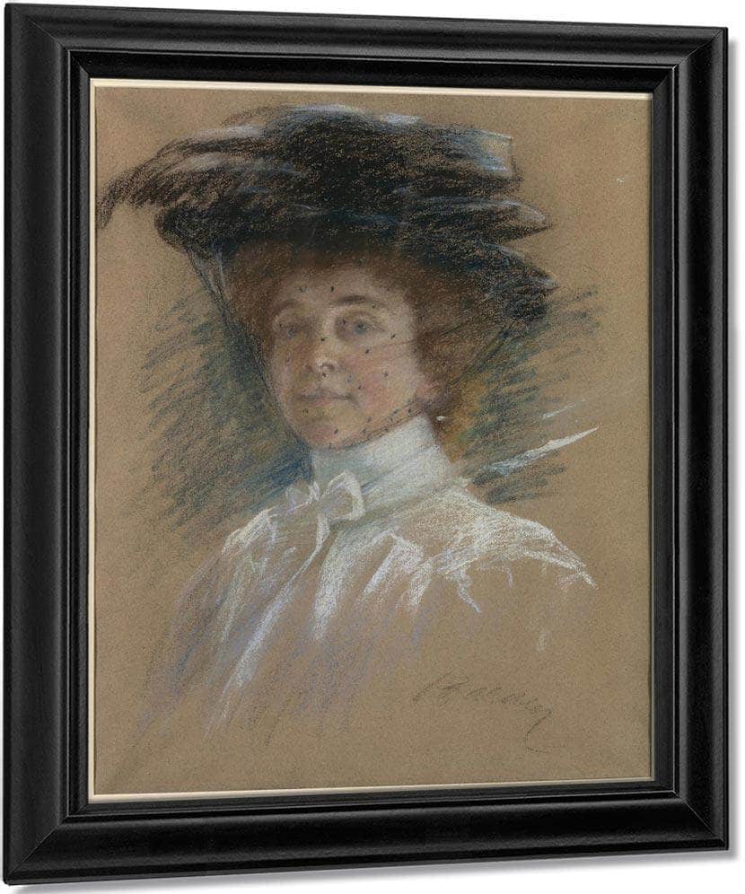 Self Portrait With Hat And Veil By Alice Pike Barney - Image 7