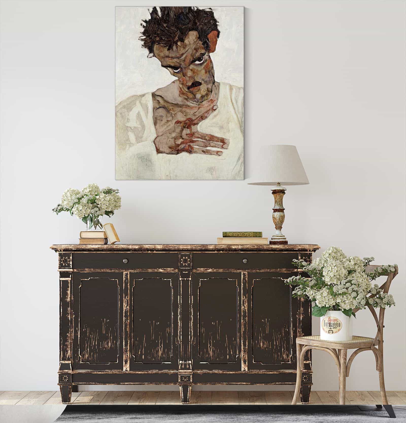 Self Portrait With Lowered Head by Egon Schiele - Image 4