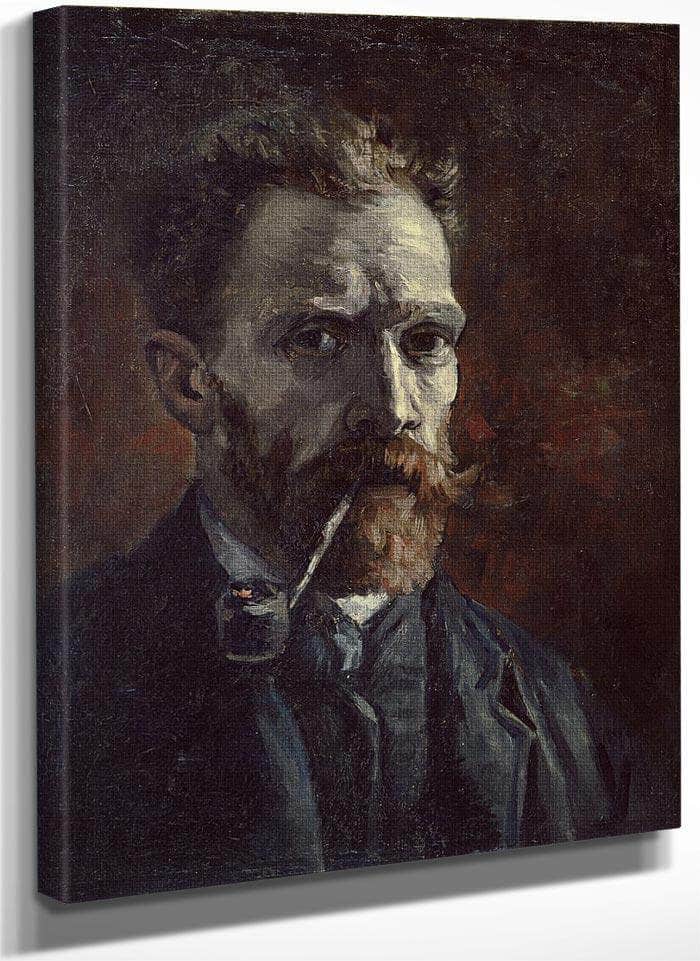 Self Portrait With Pipe By Vincent Van Gogh