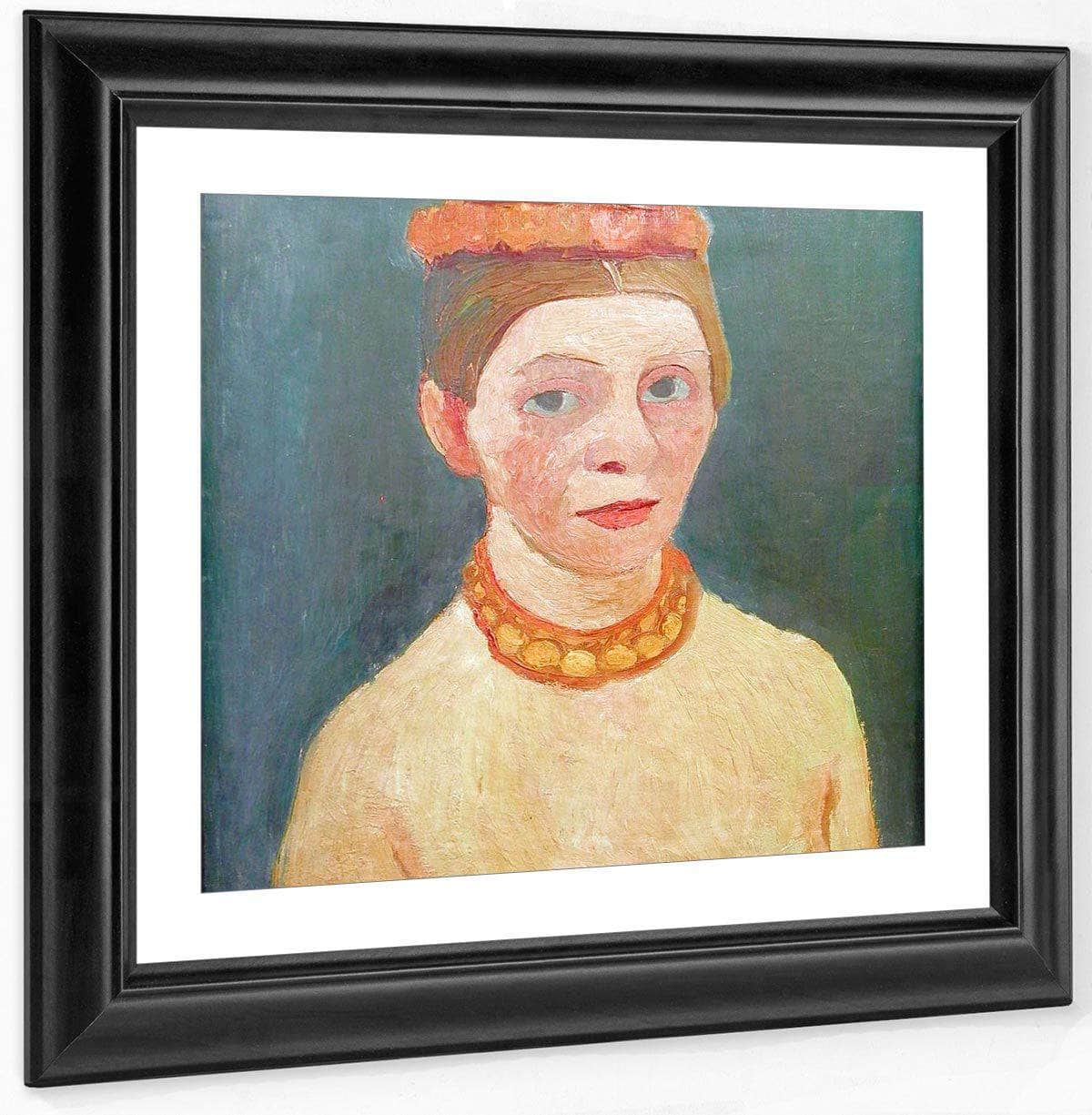 Self Portrait With Red Flower Wreath And Necklace By Paula Modersohn Becker - Image 4