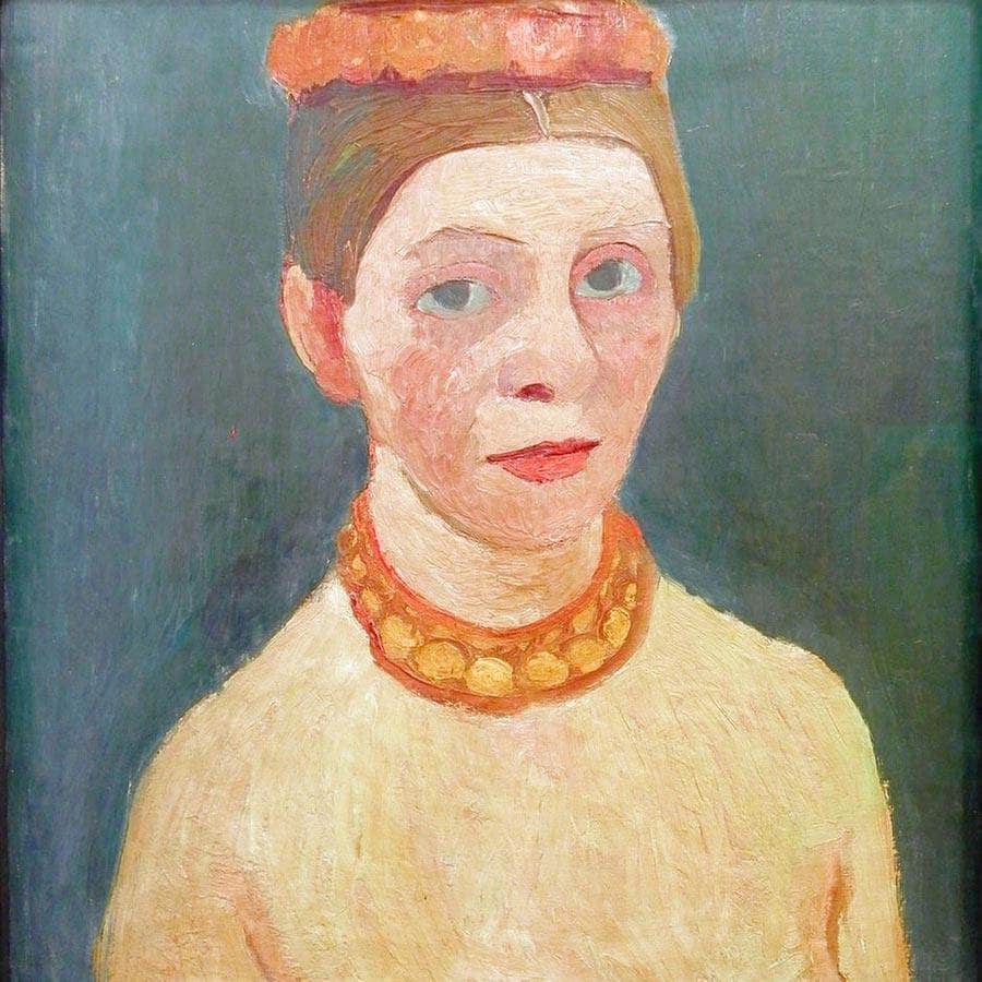 Self Portrait With Red Flower Wreath And Necklace By Paula Modersohn Becker - Image 5
