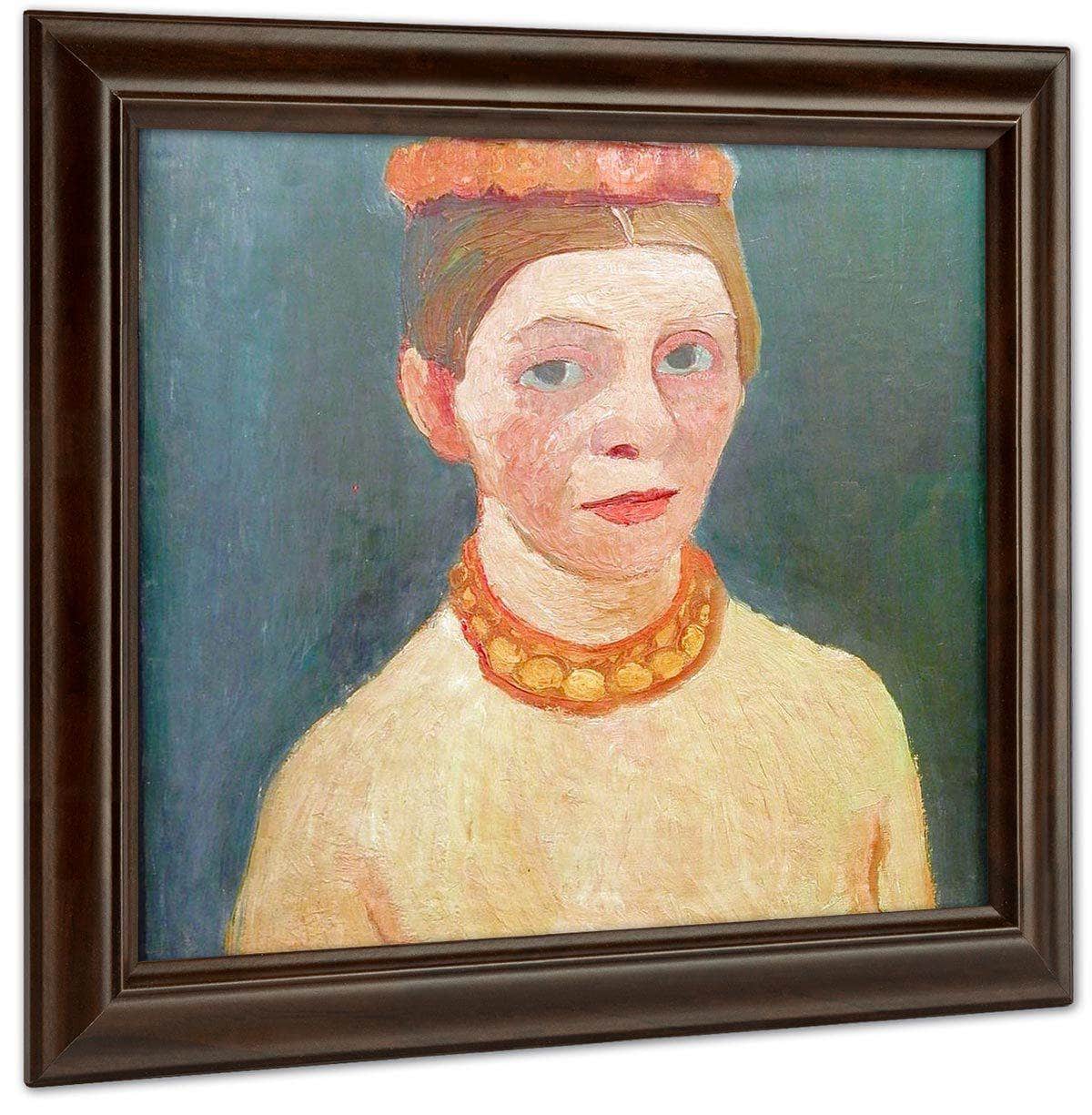 Self Portrait With Red Flower Wreath And Necklace By Paula Modersohn Becker - Image 6