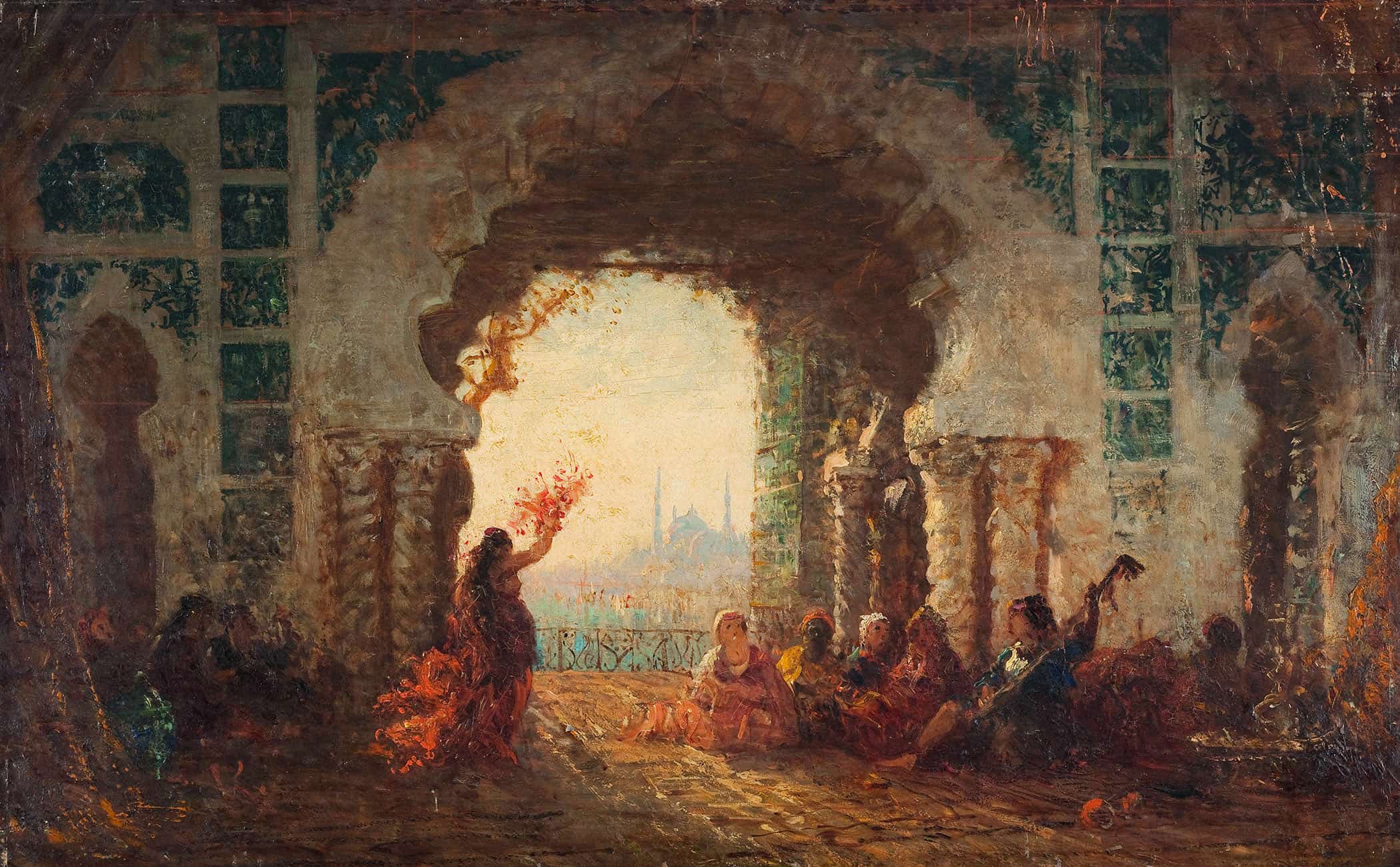Serail A Constantinople La Danse De Lalmee by Felix Ziem - Image 2