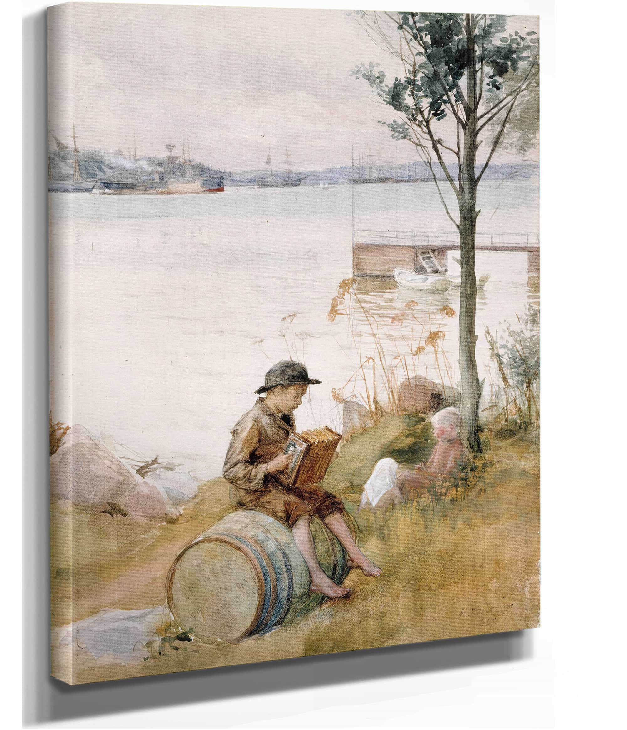 Serenade On The Embankment by Albert Edelfelt - Image 2