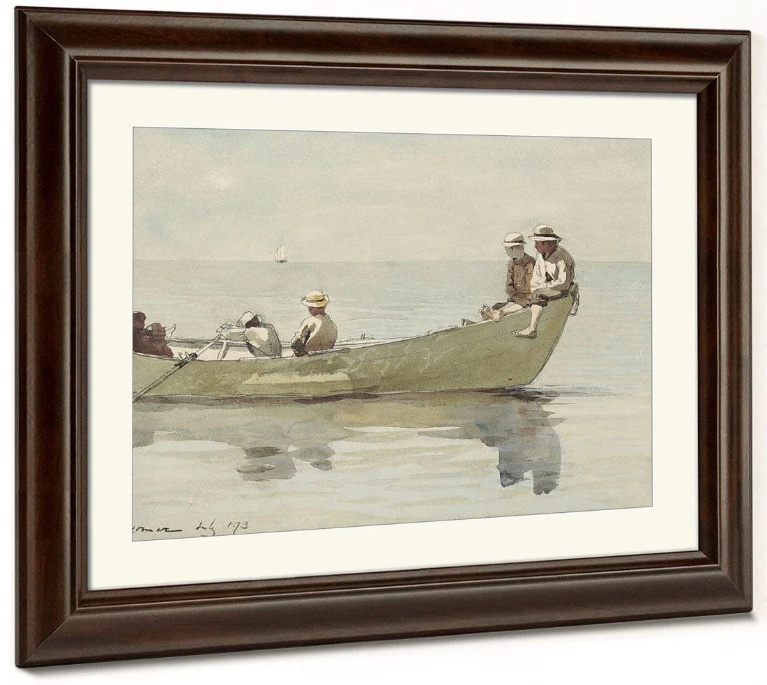 Seven Boys In A Dory (Detail) By Winslow Homer - Image 3