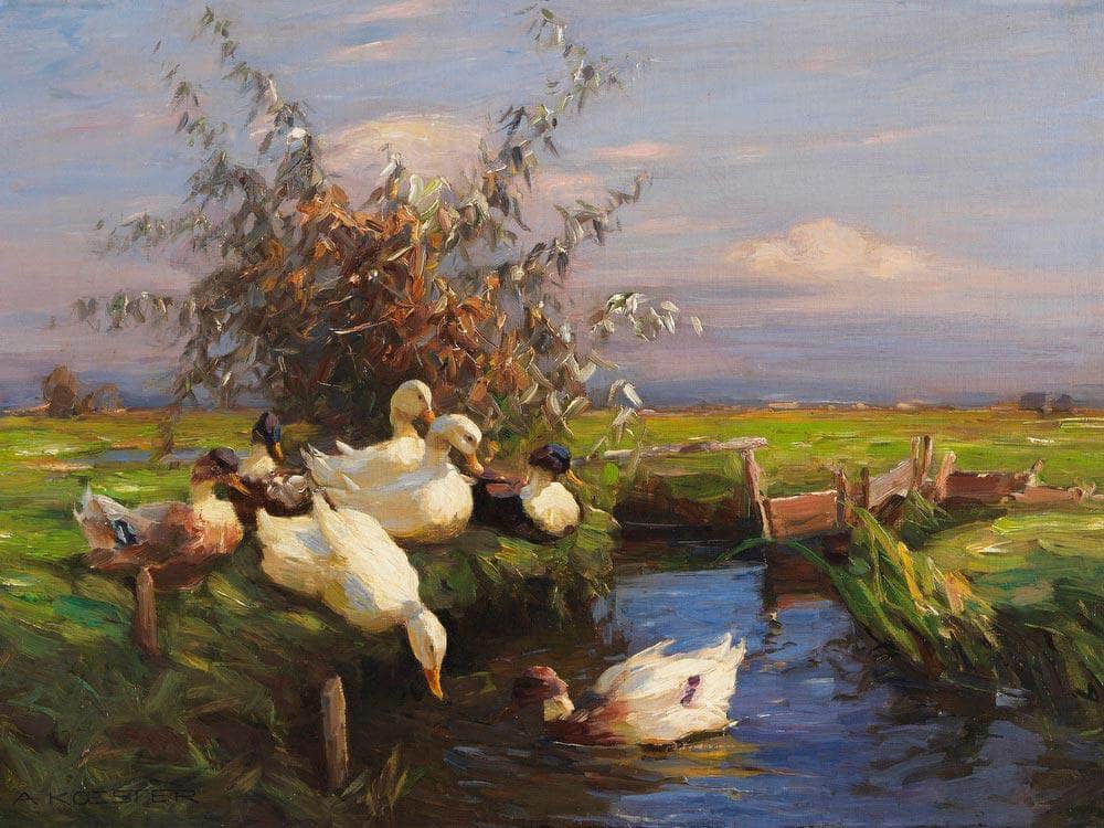 Seven Ducks At The Graben By Alexander Koester - Image 7