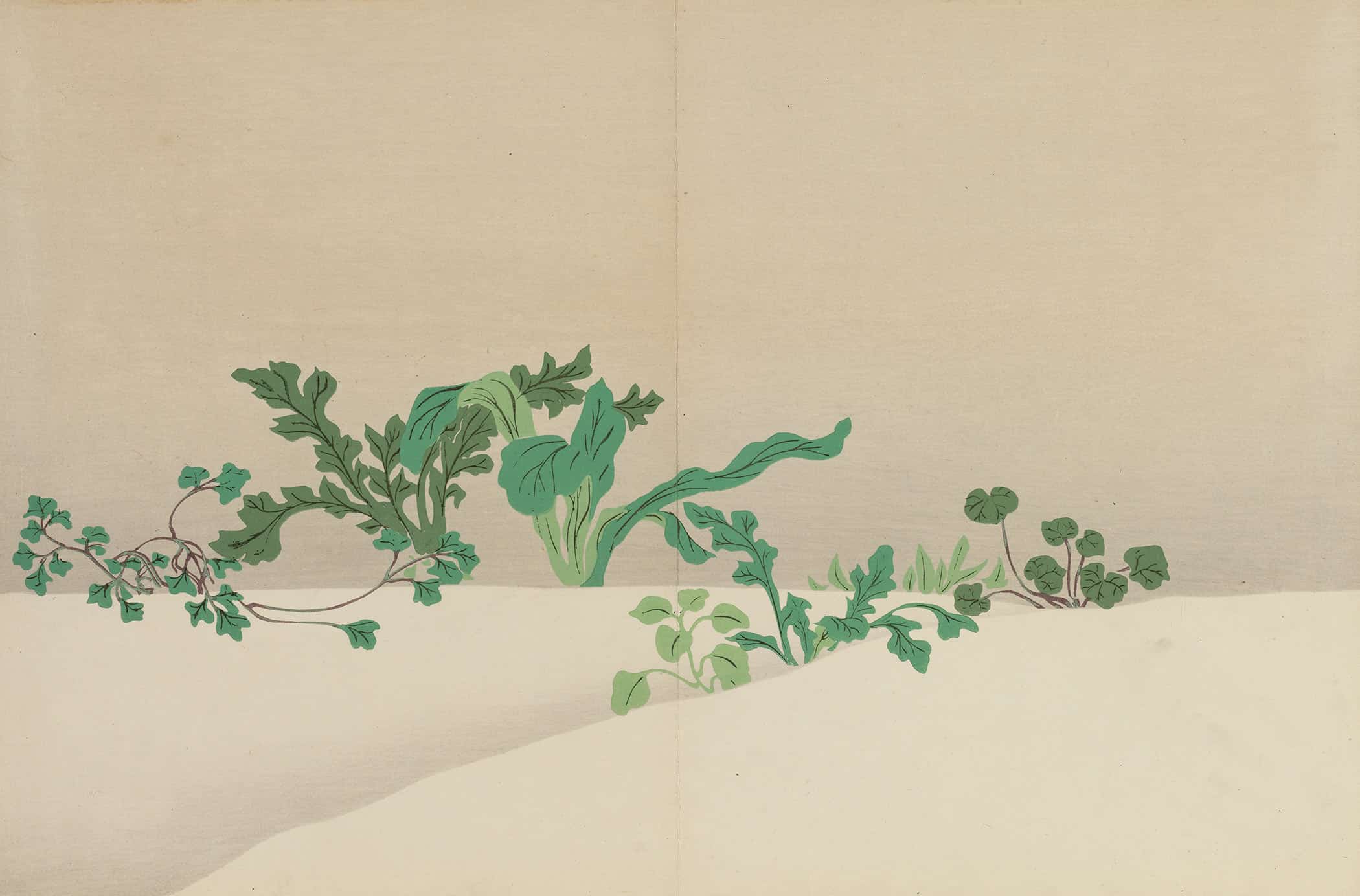 Seven Herbs Of Early Spring Nanagusa by Kamisaka Sekka - Image 2