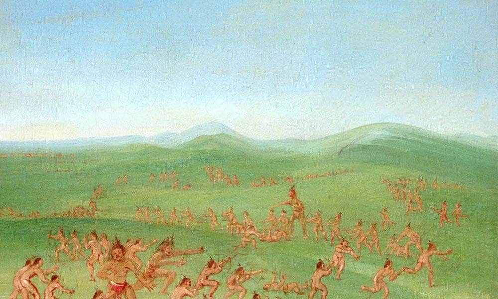Sham Fight, Mandan Boys By George Catlin - Image 5