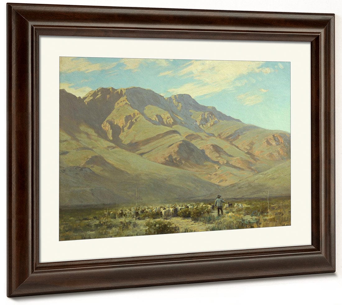 Shepard And His Flock With Mountains Beyond, 1929 By Victor Coleman Anderson - Image 3