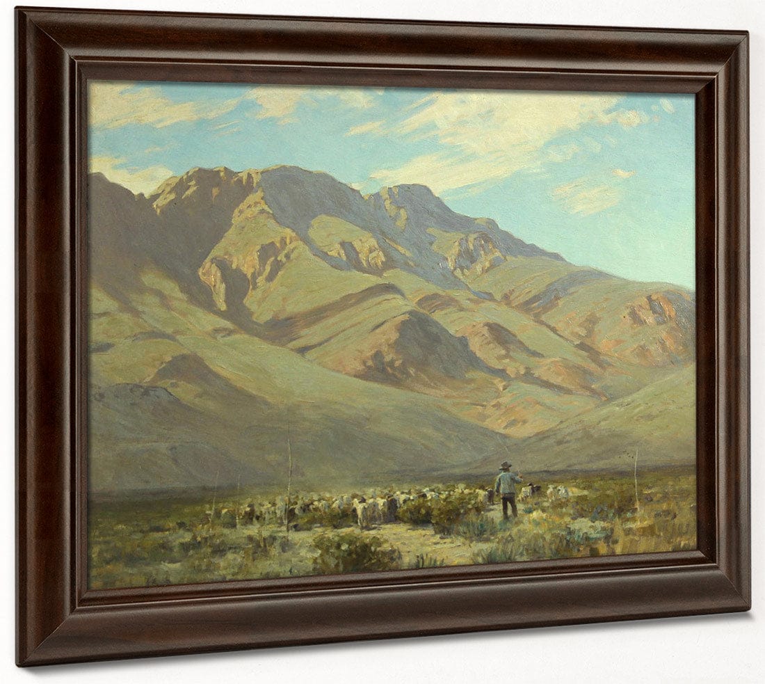 Shepard And His Flock With Mountains Beyond, 1929 By Victor Coleman Anderson - Image 4