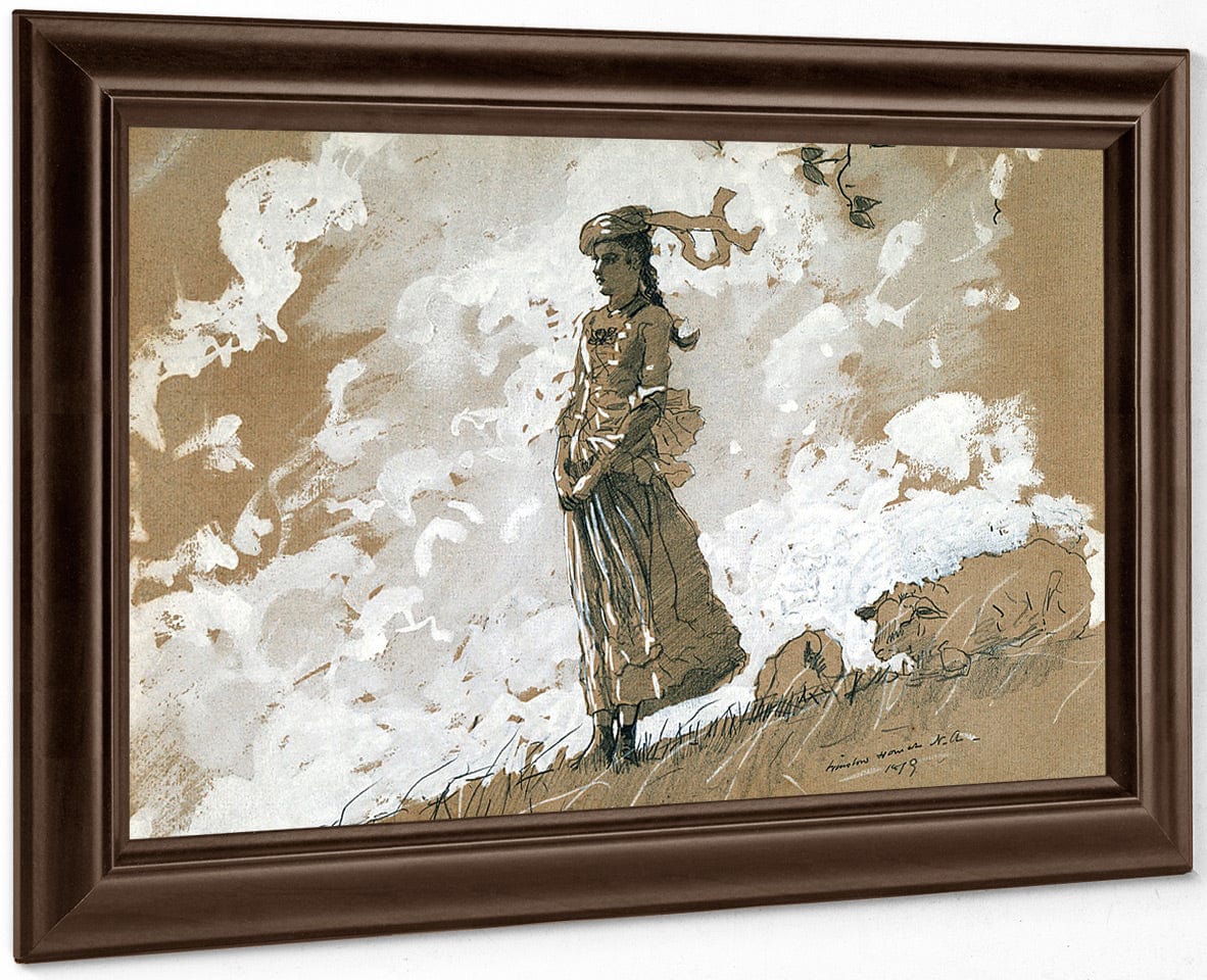 Shepherdess And Sheep By Winslow Homer - Image 6