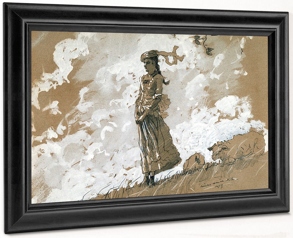 Shepherdess And Sheep By Winslow Homer - Image 8