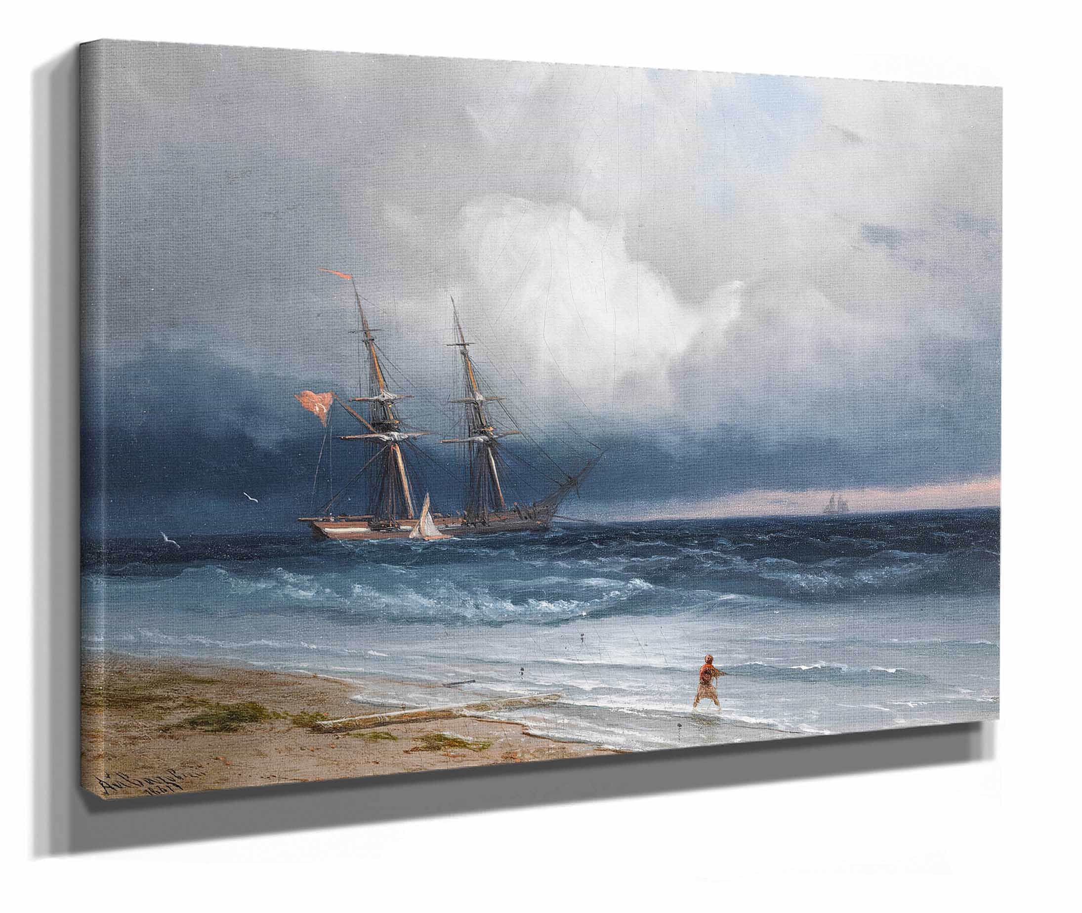 Ship By The Shore by Ivan Konstantinovich Aivazovsky - Image 2