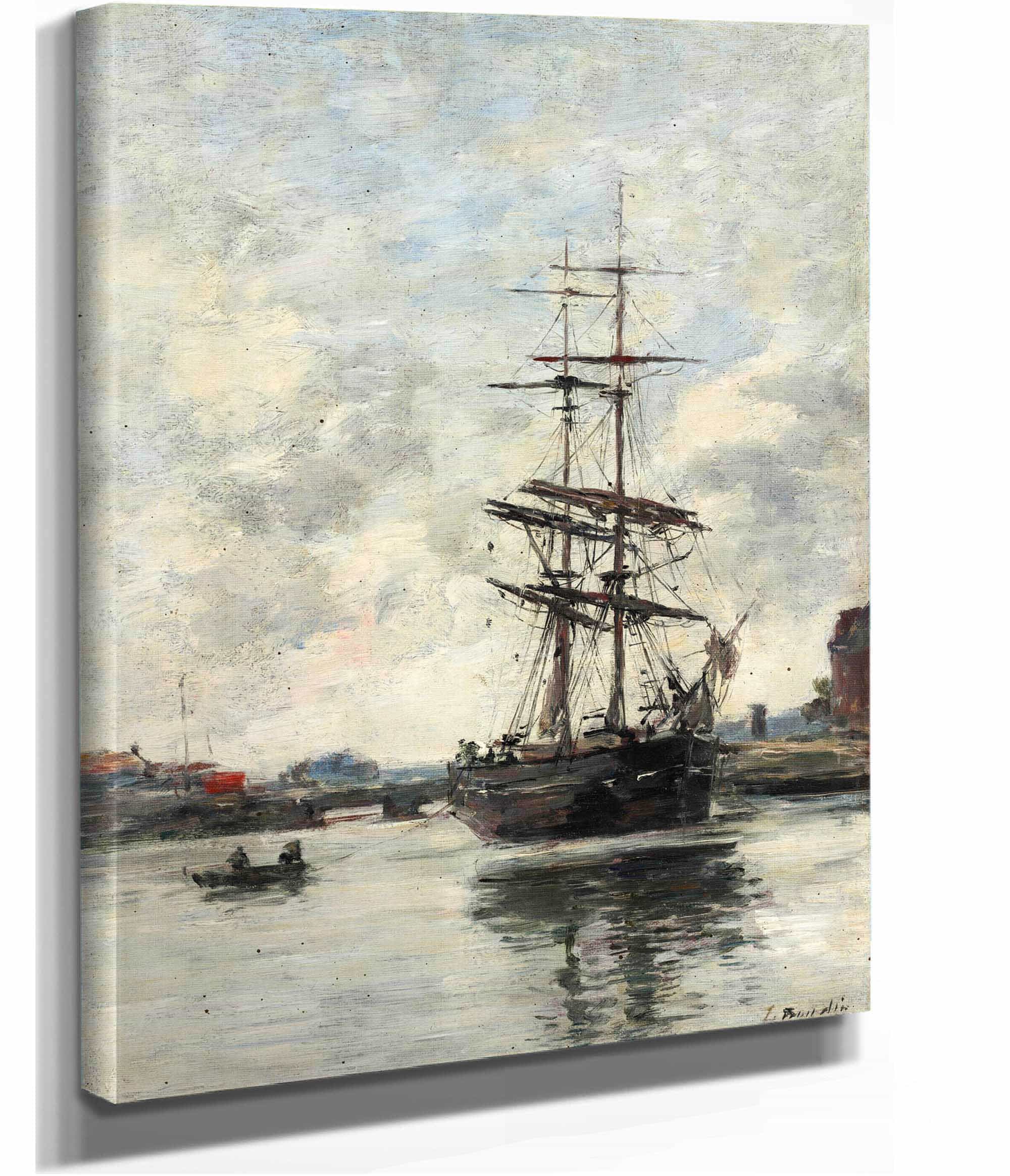 Ship On The Touques by Eugene Boudin - Image 2