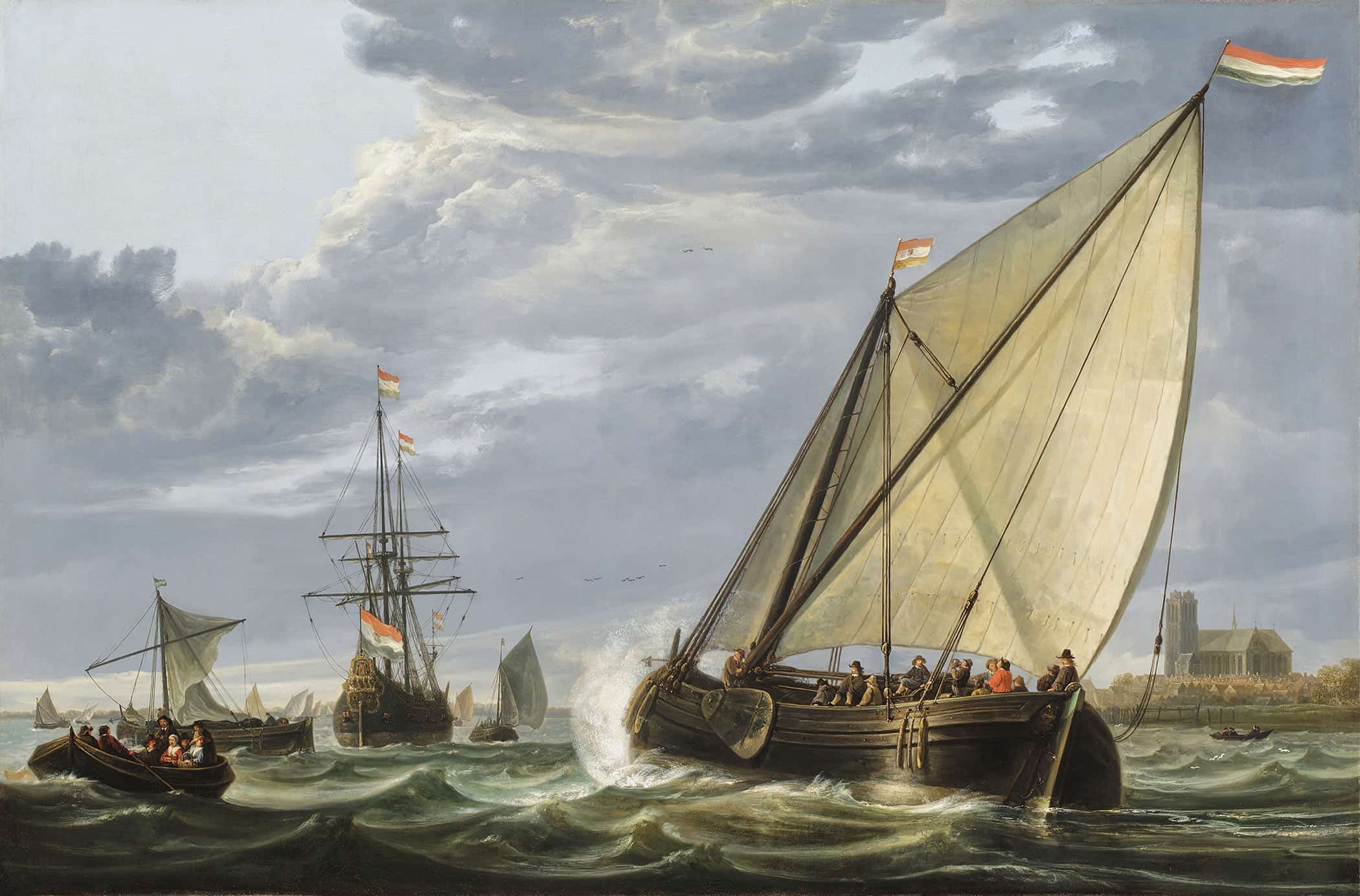 Shipping On The Maas Dordrecht Early S By Aelbert Cuyp - Image 2