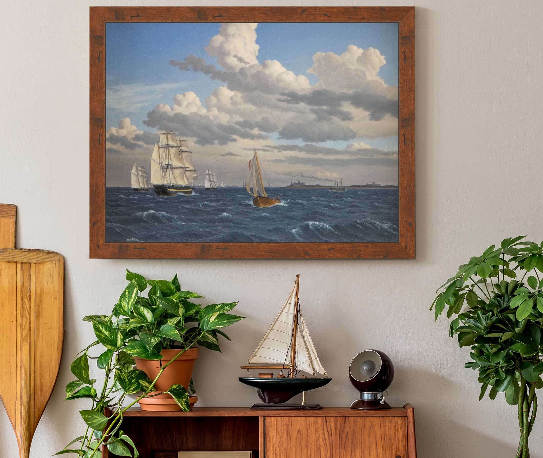 Ships In The Sound North Of Kronborg Castle Elsinore by Christoffer Wilhelm Eckersberg - Image 3