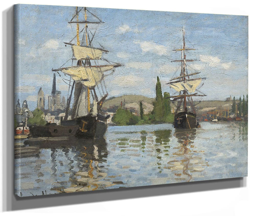 Ships Riding On The Seine At Rouen By Claude Monet