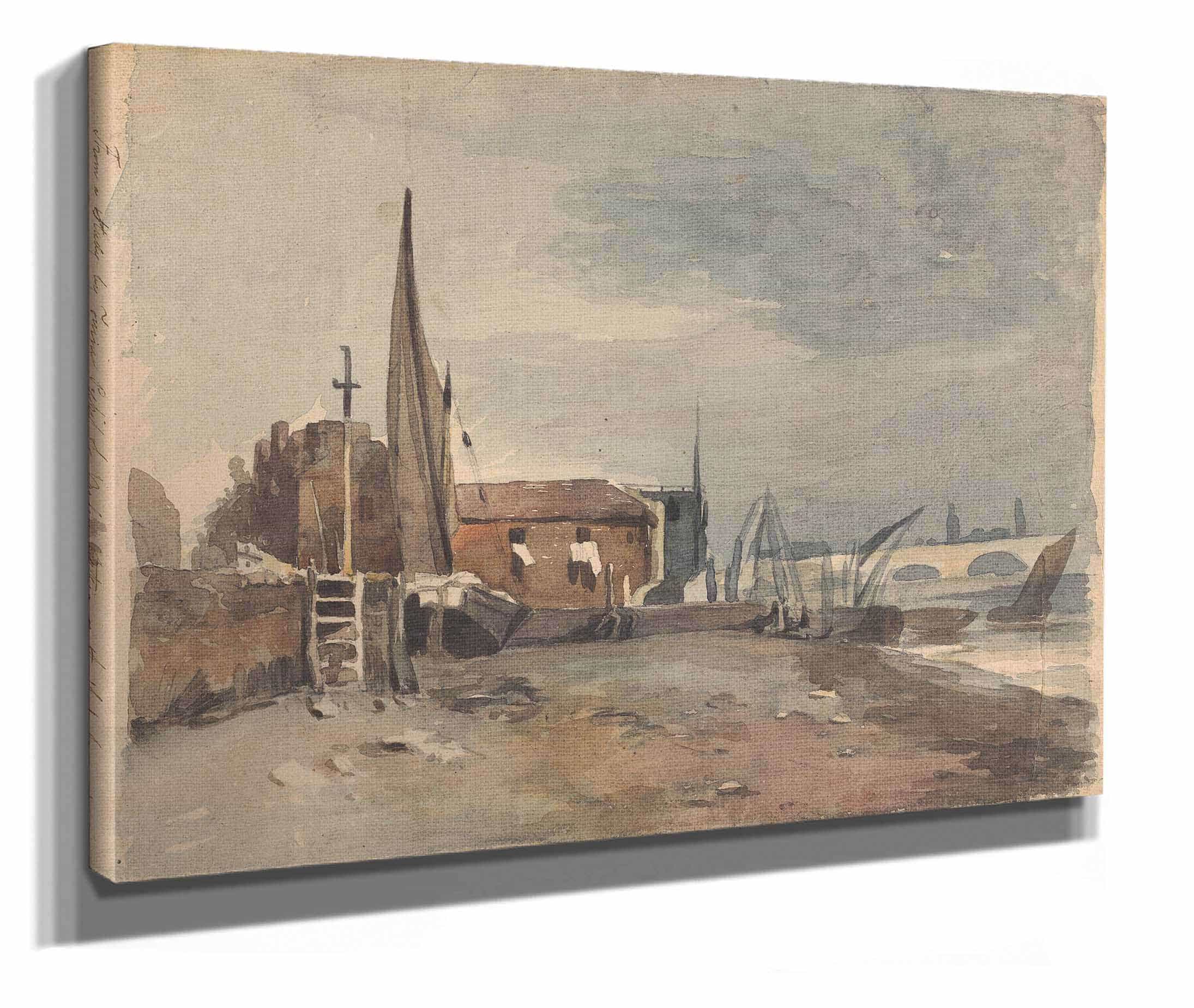 Shore Scene With Buildings And Boats by Thomas Sully - Image 2