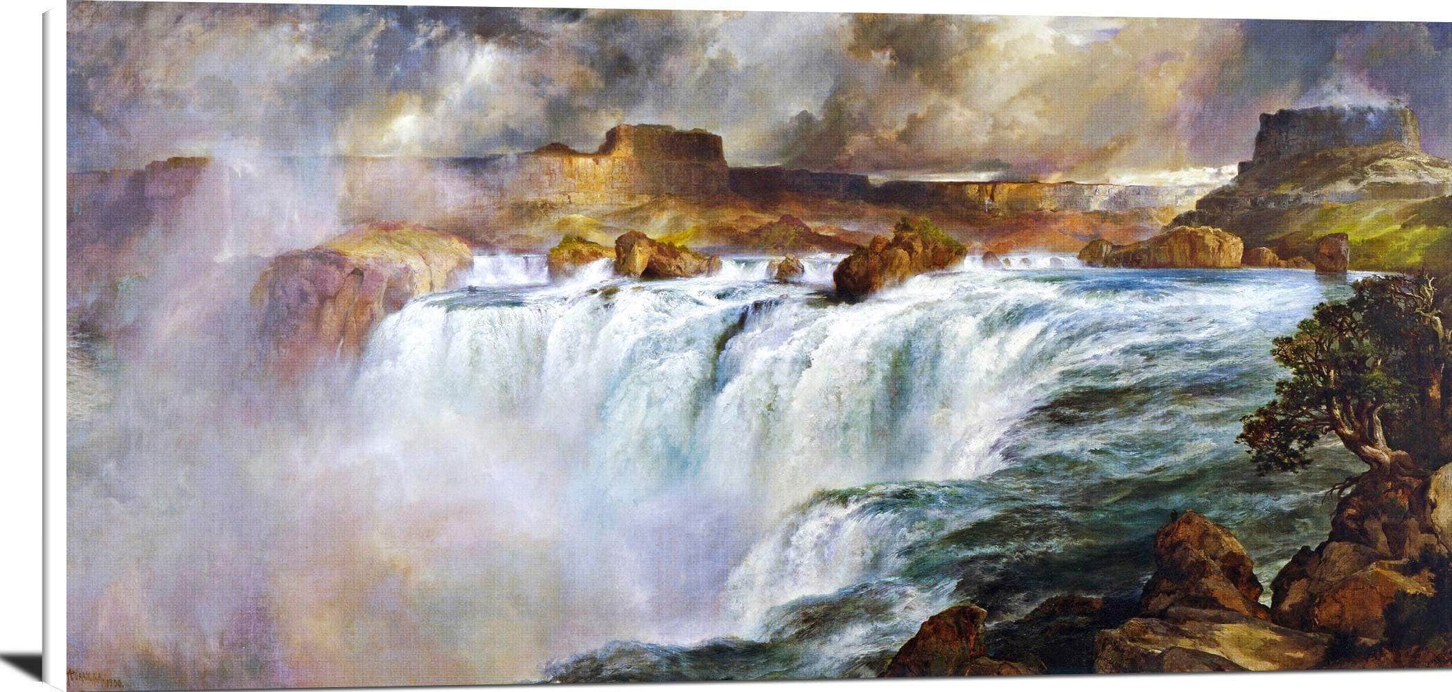 Shoshone Falls On The Snake River Painting Thomas Moran Canvas Art