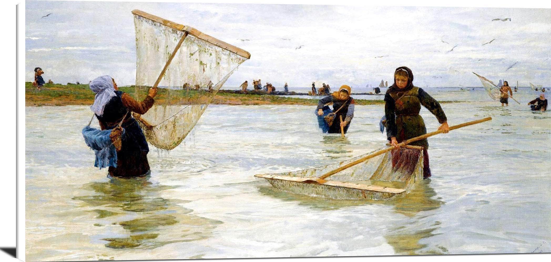 Shrimpers Painting Lionel Percy Smythe Canvas Art