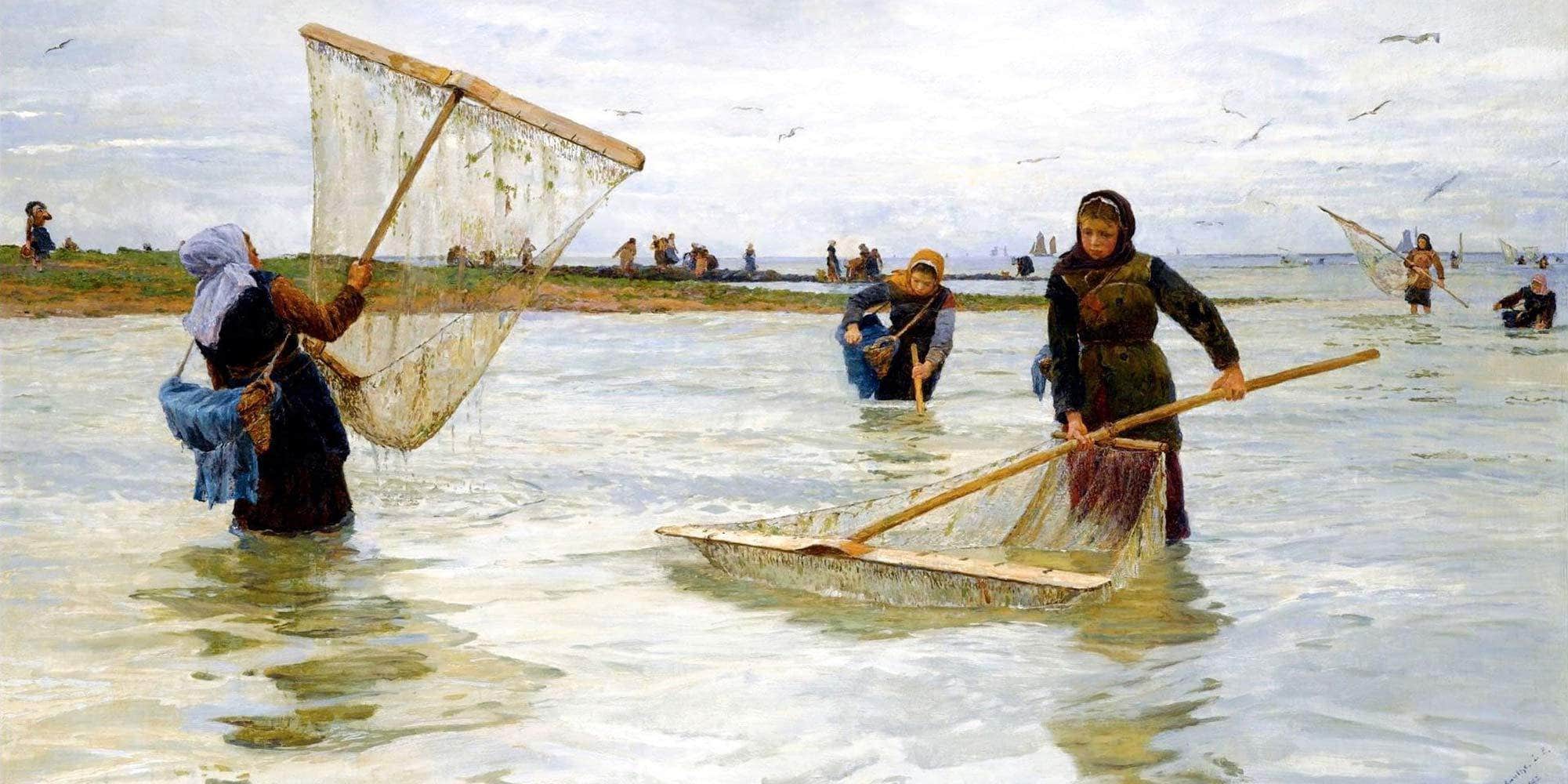 Shrimpers Painting Lionel Percy Smythe Canvas Art - Image 5