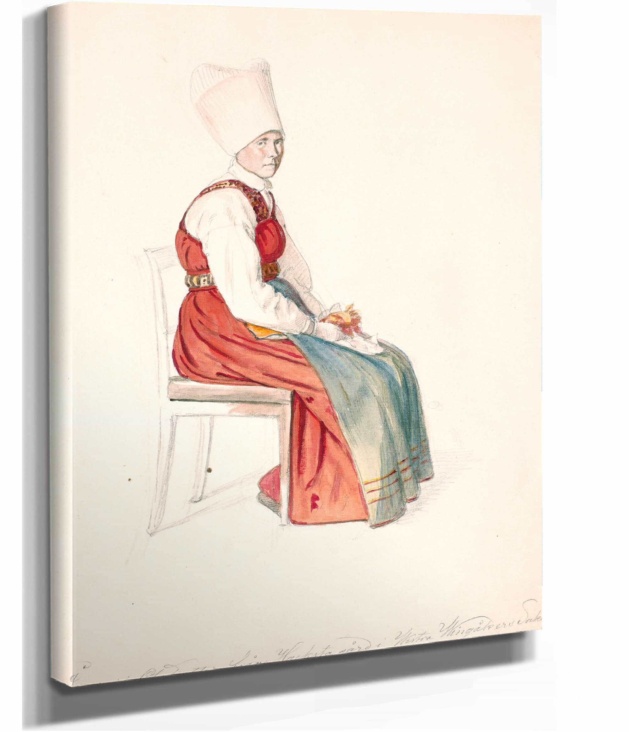 Siddende Svensk Bondekone Med Hojt Hovedlin by Wilhelm Marstrand - Image 2