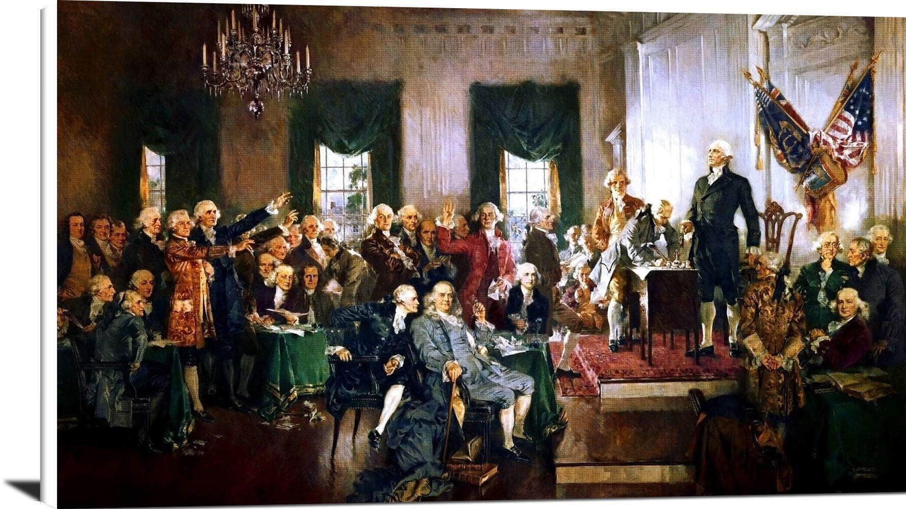 Signing Of The Constitution United States Painting Howard Christy Canvas Art