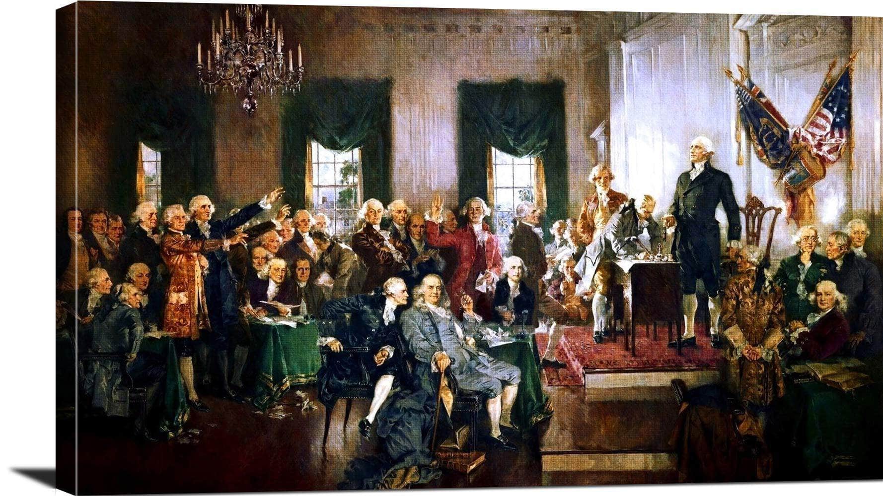 Signing Of The Constitution United States Painting Howard Christy Canvas Art - Image 3