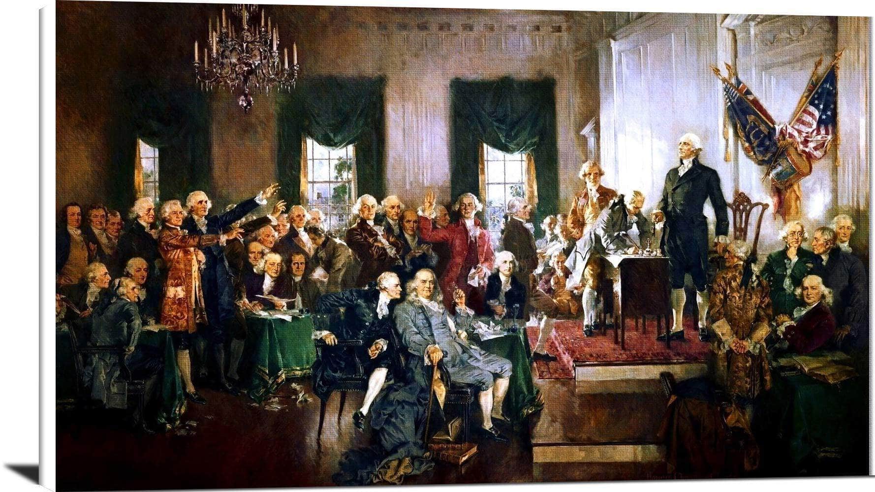 Signing The Constitution Of The United States Painting Howard Christy Canvas Art