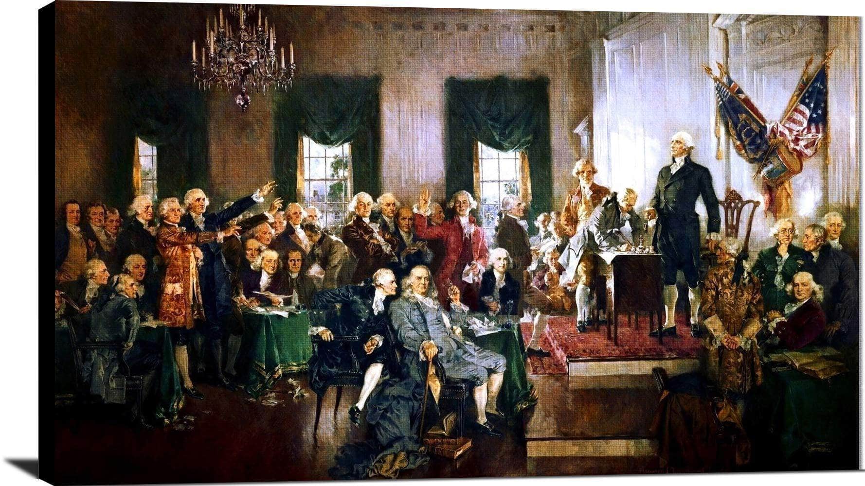 Signing The Constitution Of The United States Painting Howard Christy Canvas Art - Image 2